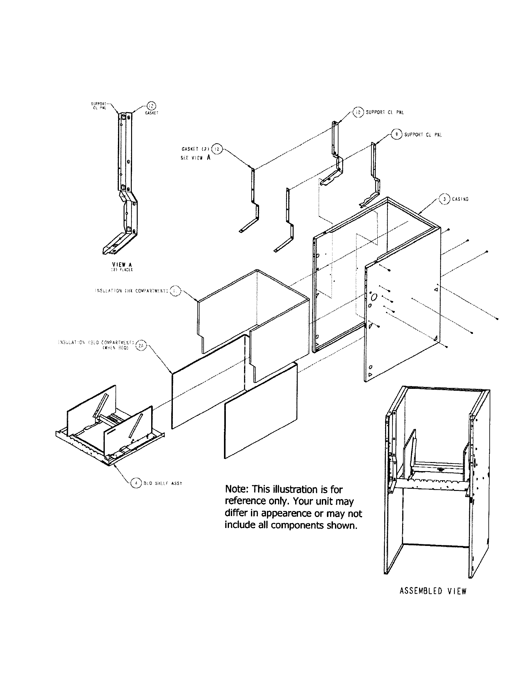 Carrier 58CVA15510022 casing assembly diagram
