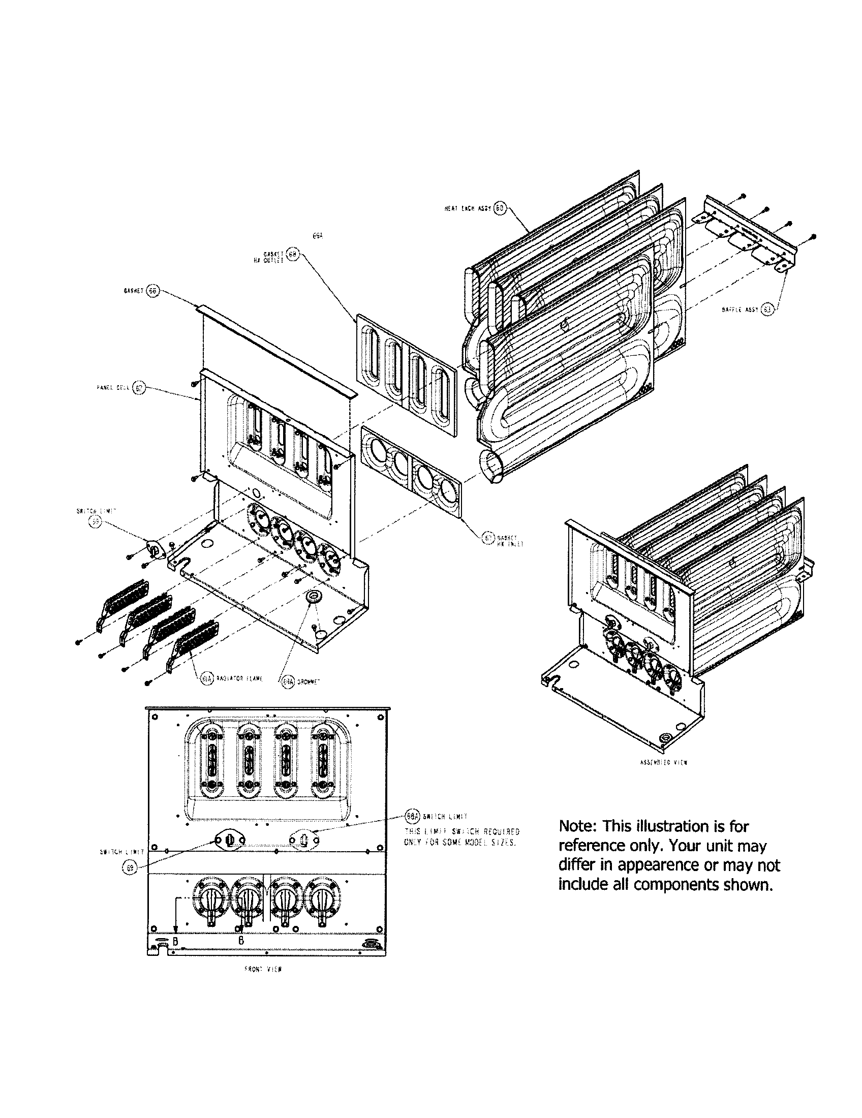 Carrier 58CVA15510022 hx and panel assembly diagram