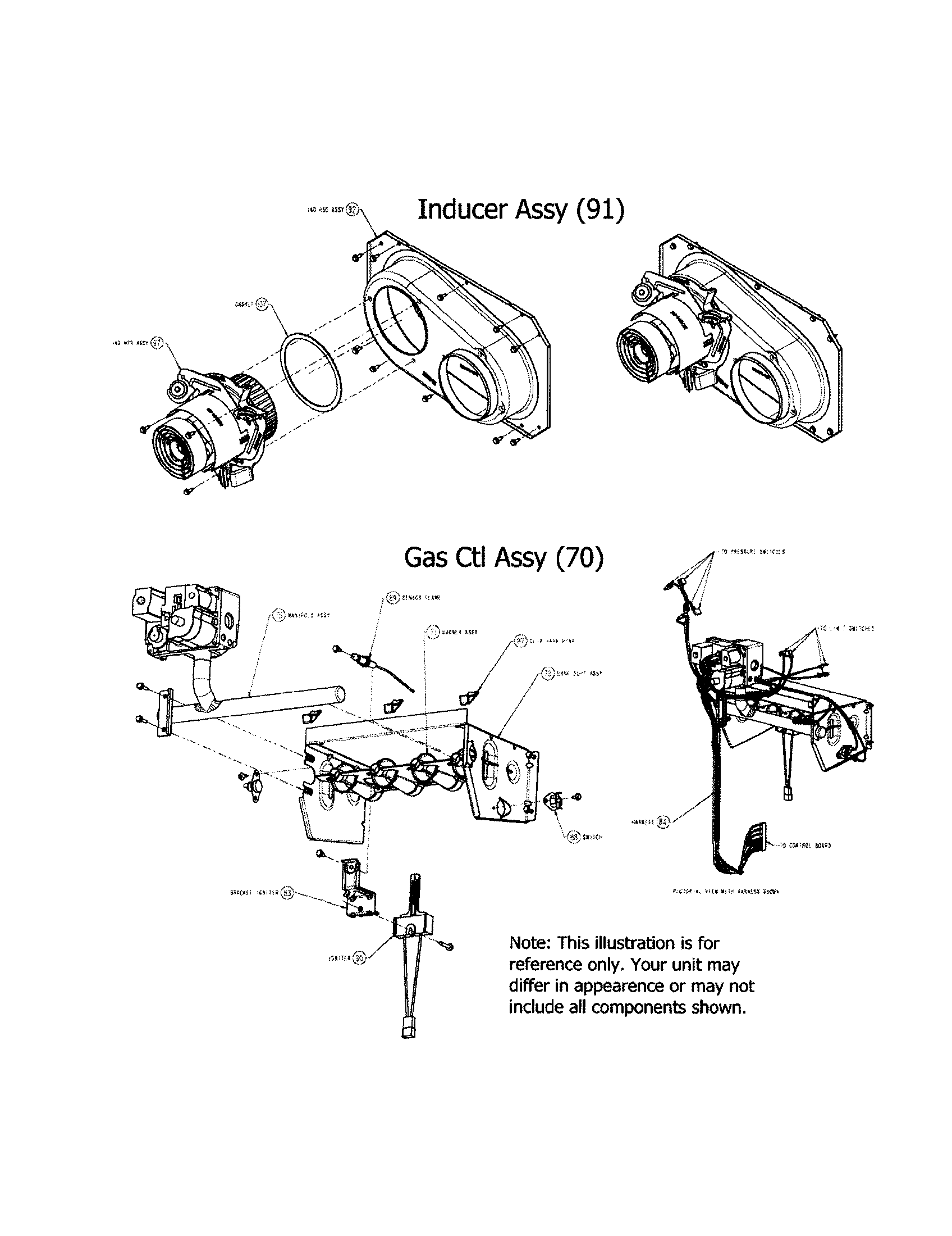 Carrier 58CVA15510022 inducer and gas, control diagram