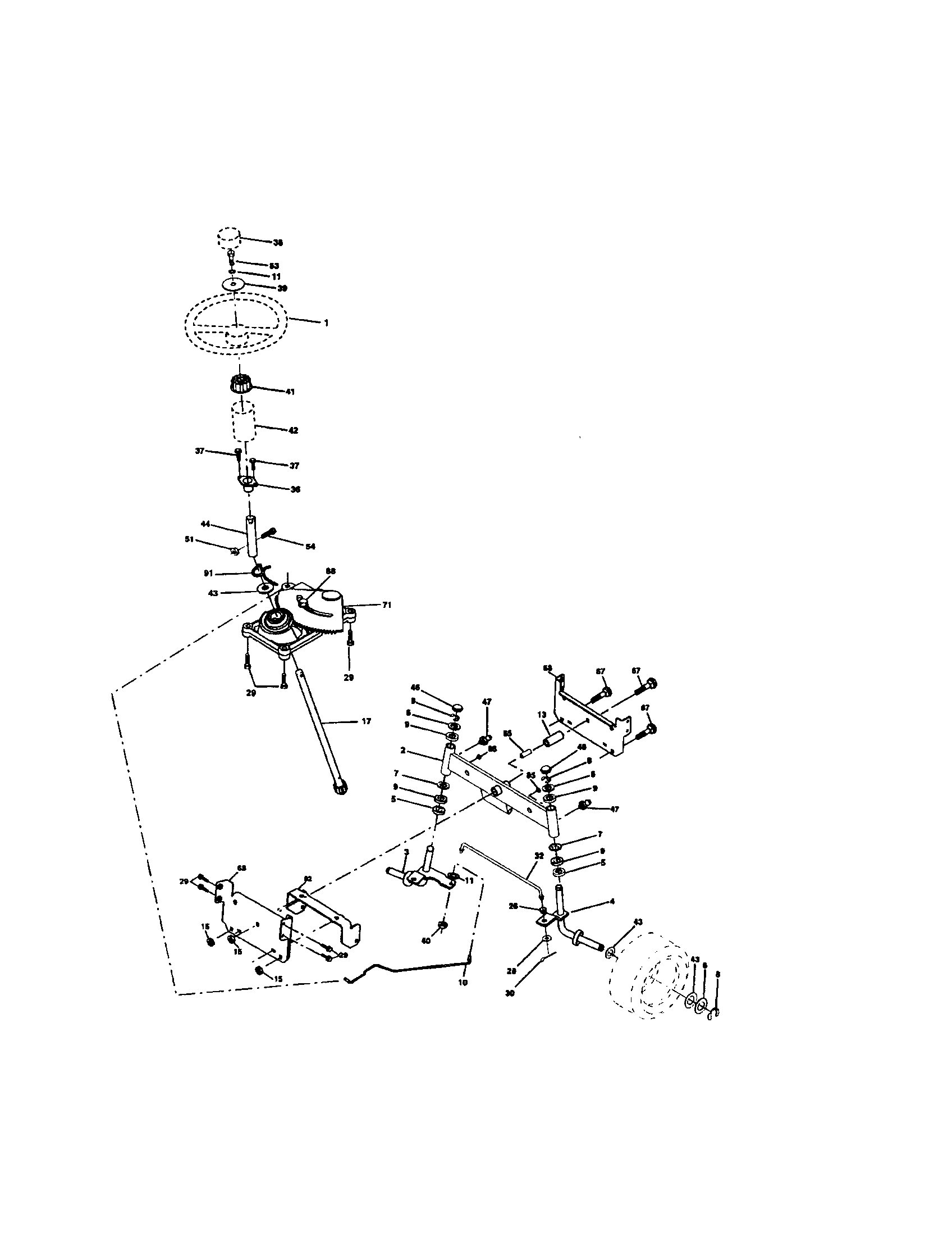 Craftsman 917271860 steering assembly diagram