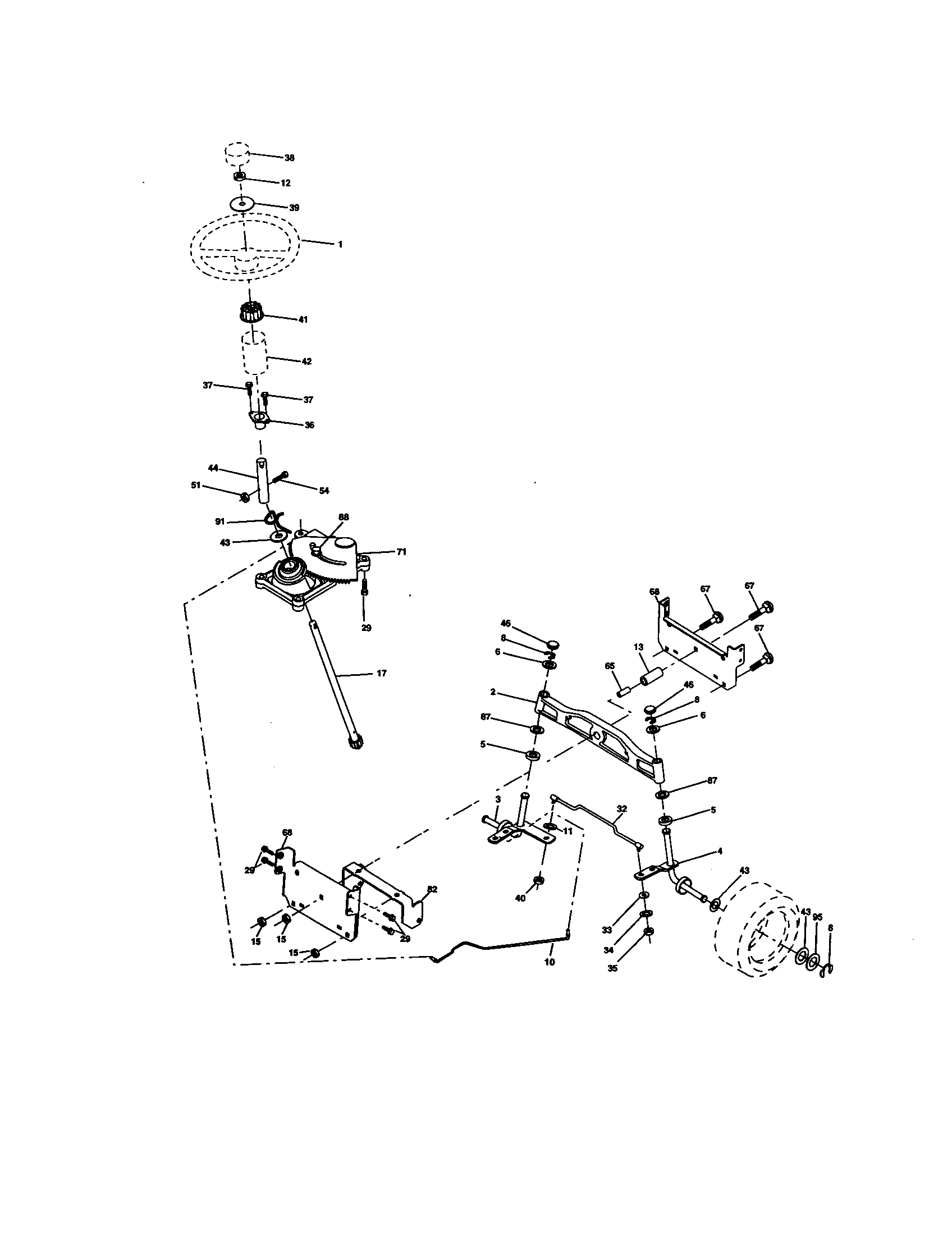 Craftsman 917277122 steering assembly diagram