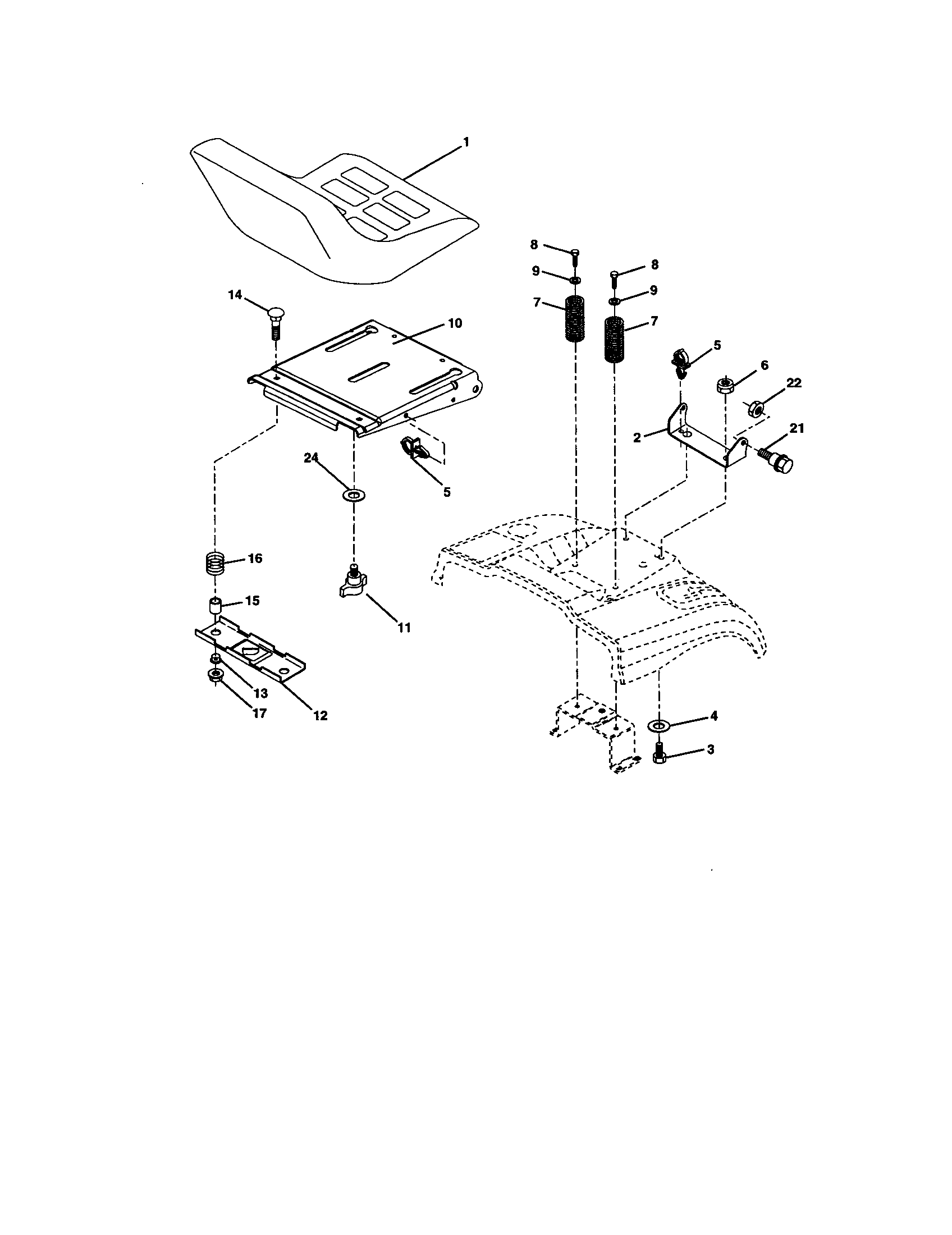 Craftsman 917277122 seat assembly diagram