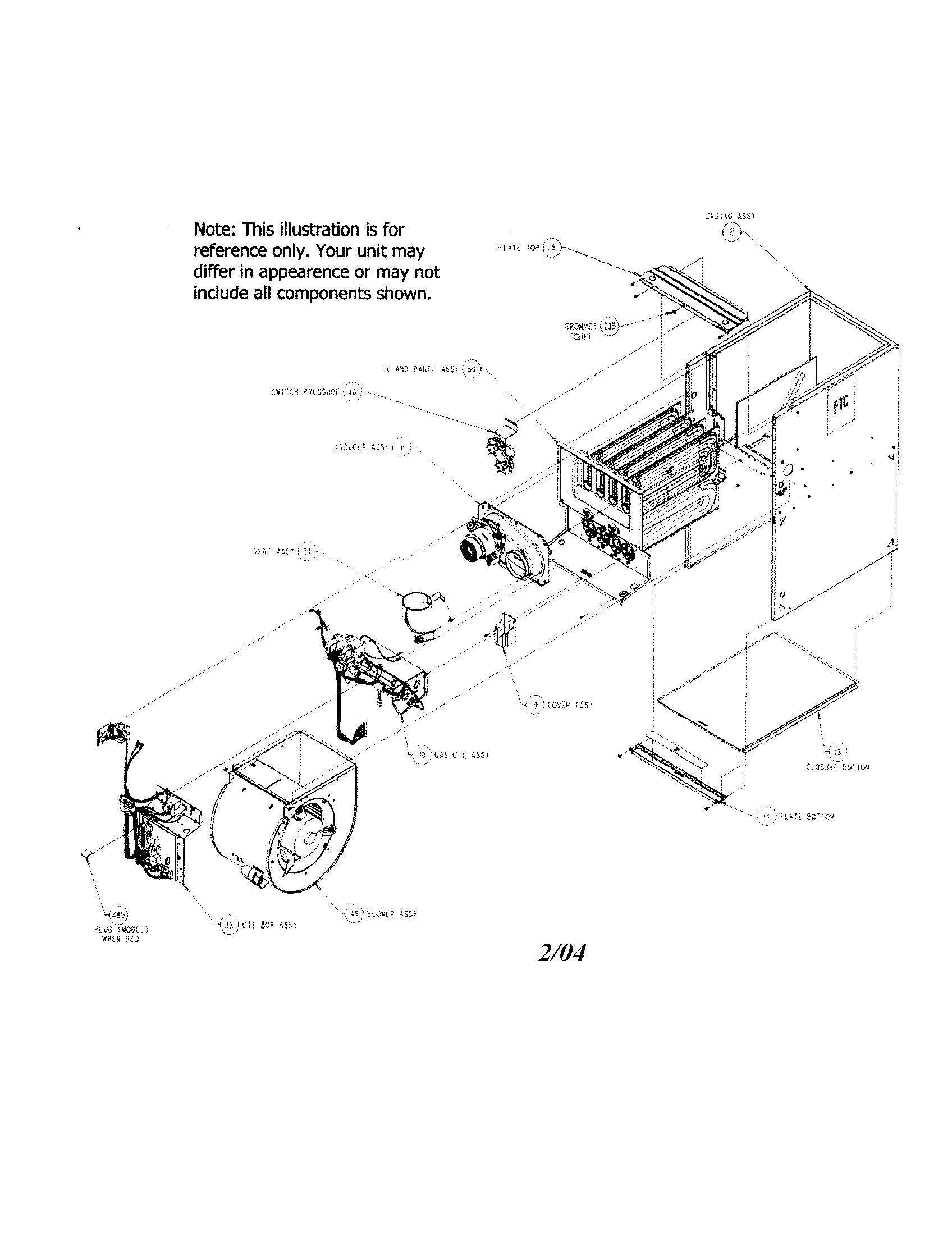 Carrier 58CTA09010016 blower and casing diagram