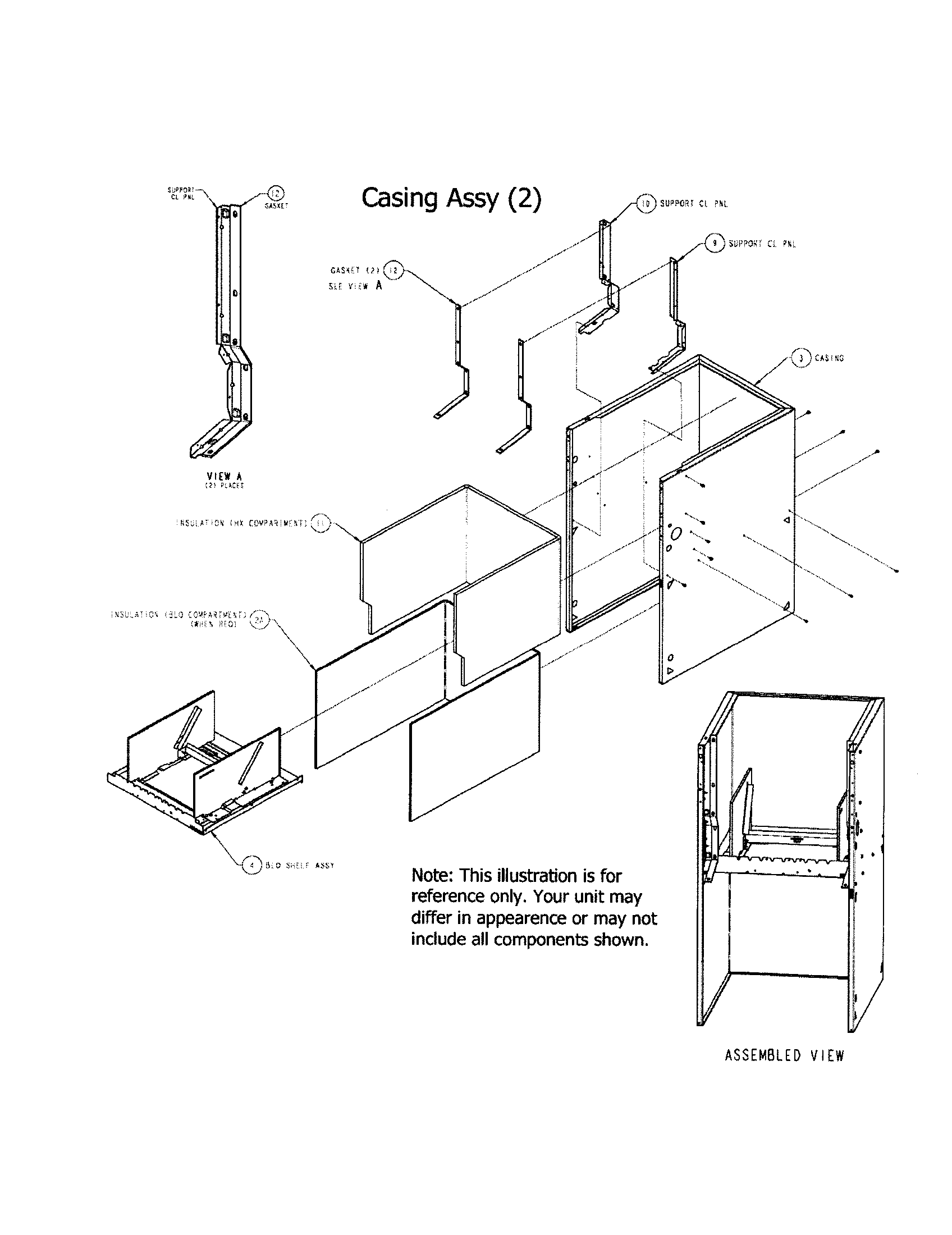 Carrier 58CTA11010016 casing assembly diagram