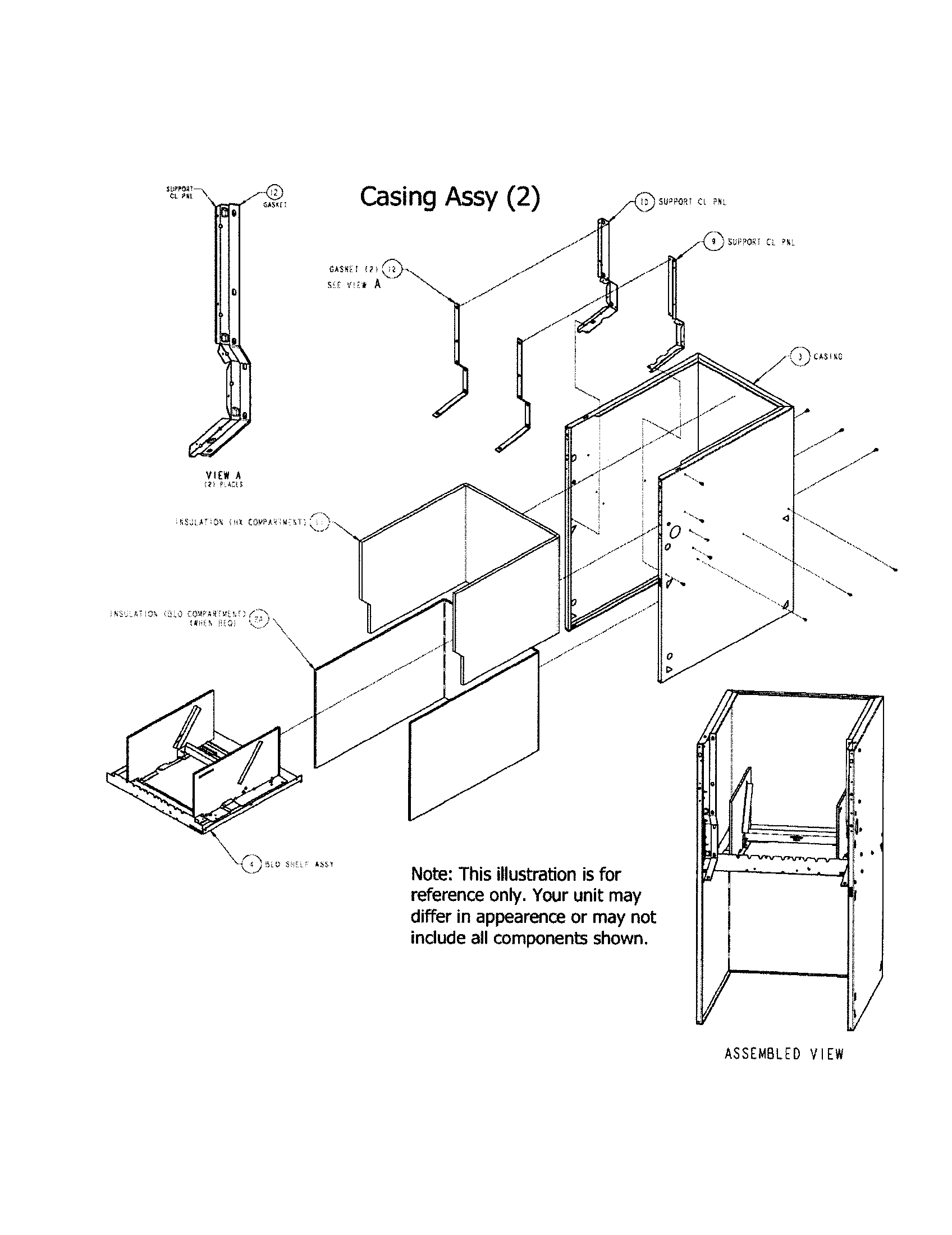 Carrier 58CTA04510012 casing assembly diagram