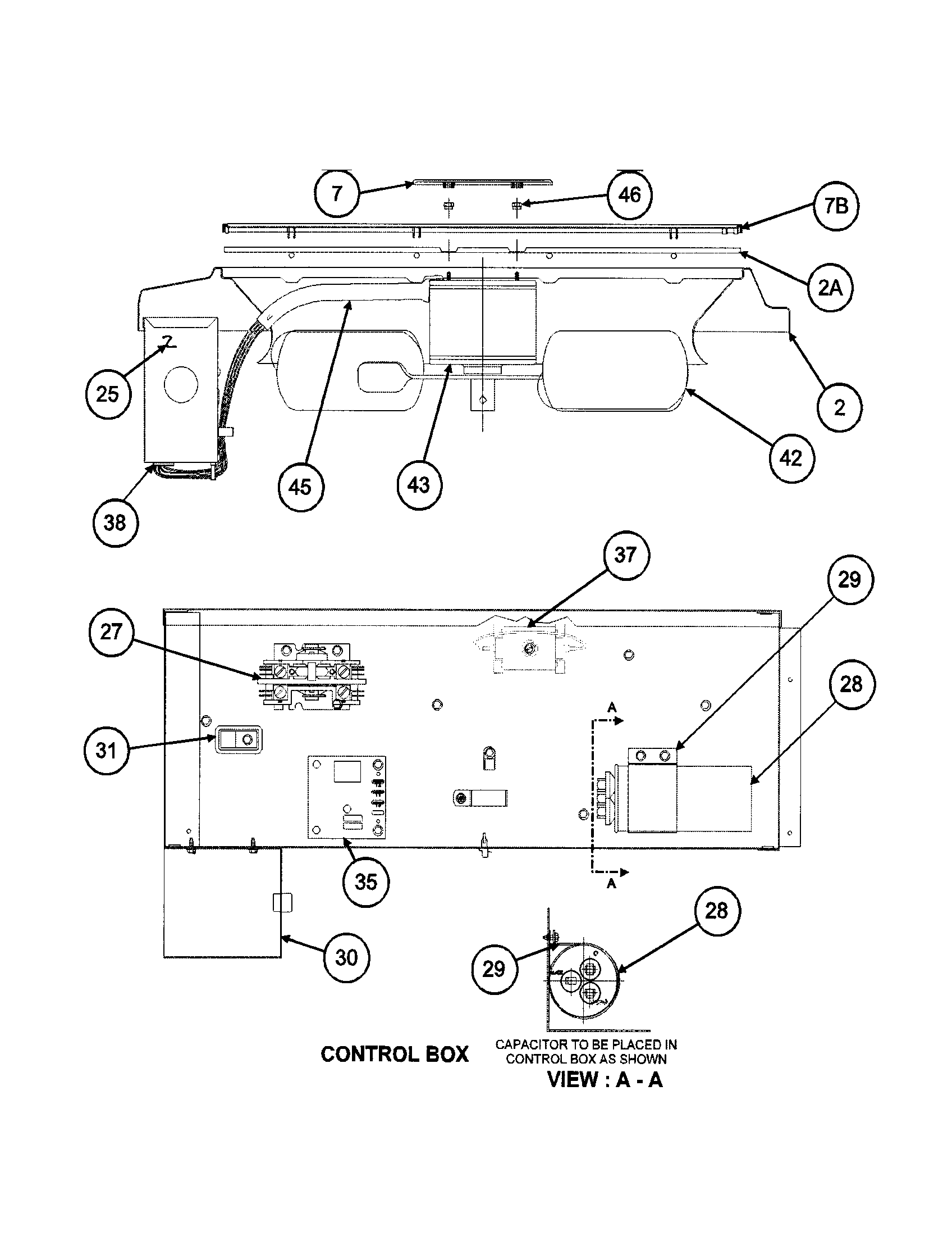 Carrier 38TXA048 SERIES330 control box / fan blade diagram