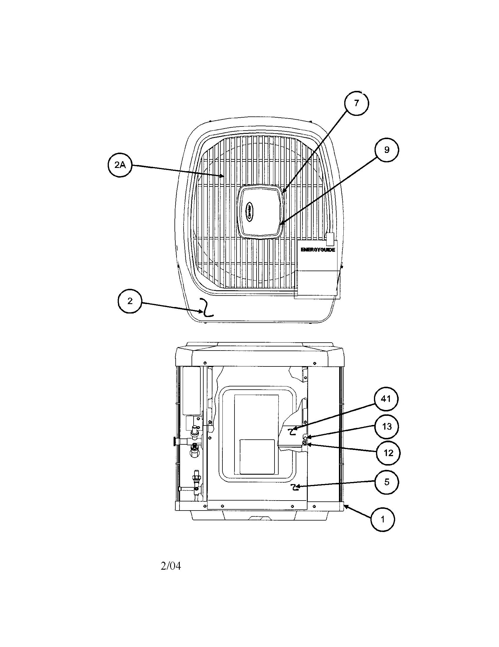 Carrier 38TZA024 SERIES330 outlet grille / top cover diagram