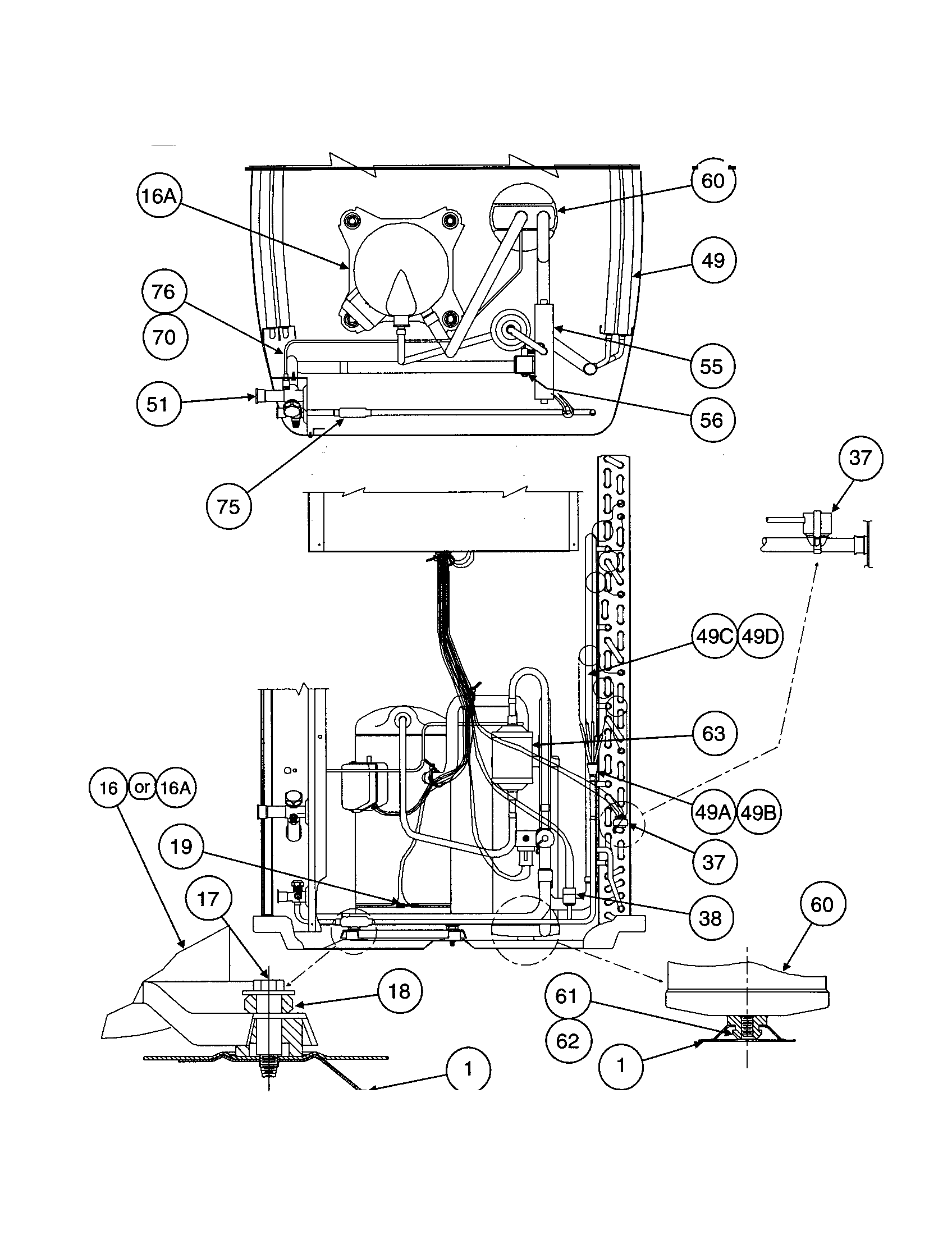 Carrier 38YKC030 SERIES320 compressor / condenser diagram
