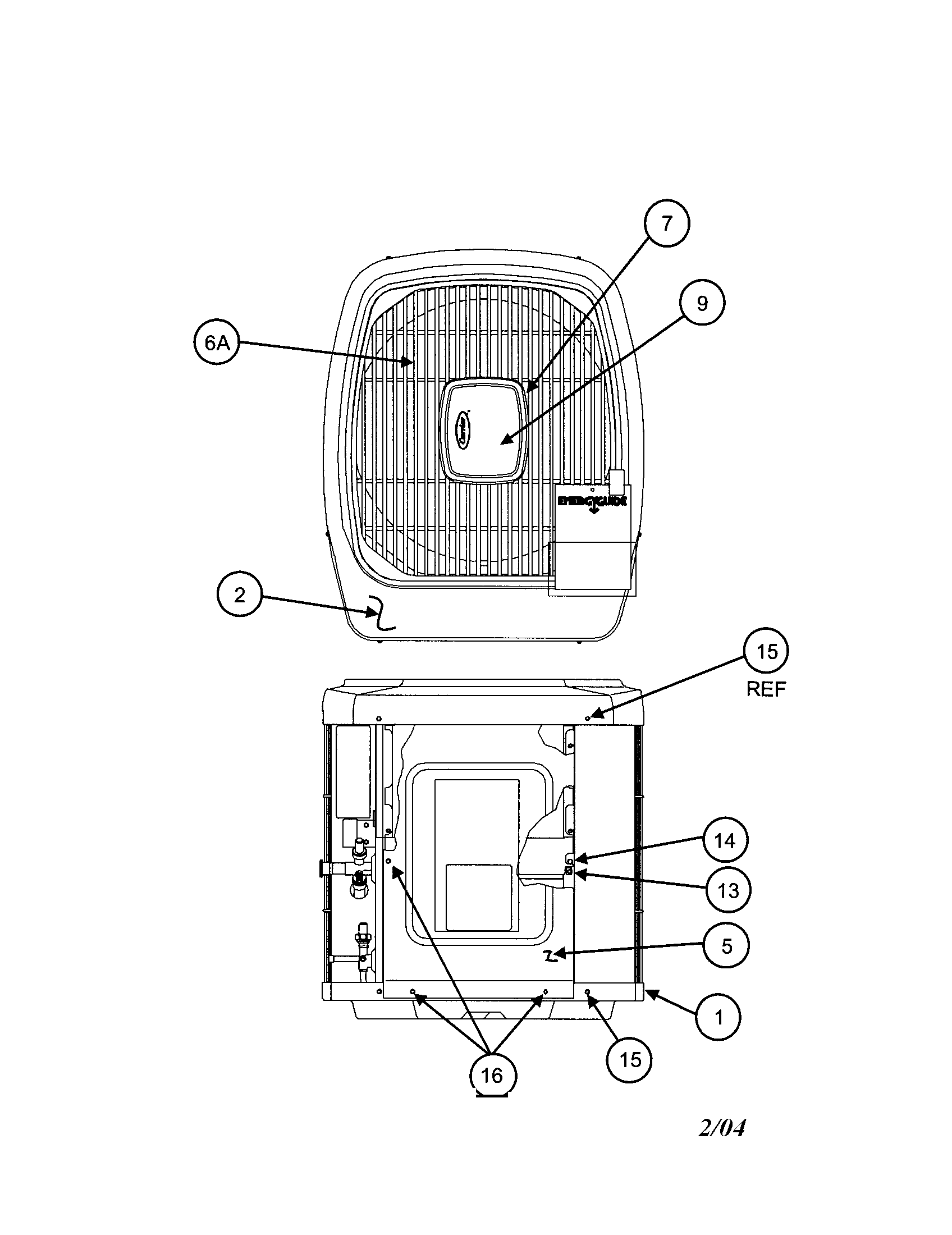 Carrier 38YDB060 SERIES320 outlet grille / top cover diagram