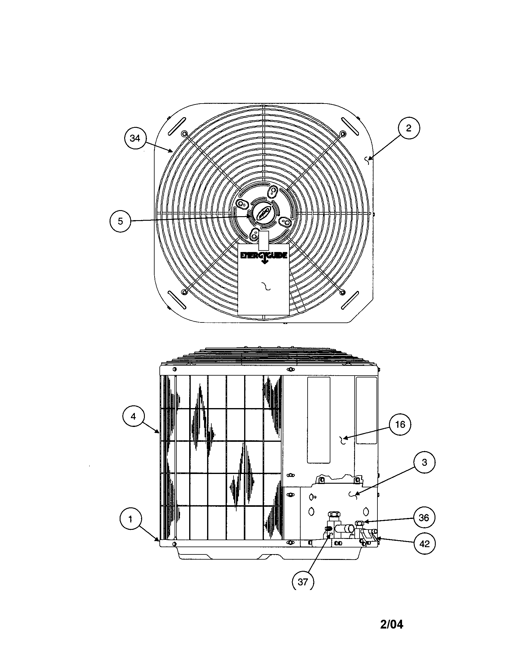 Carrier 38CKC042 SERIES350 outlet grille / top cover diagram