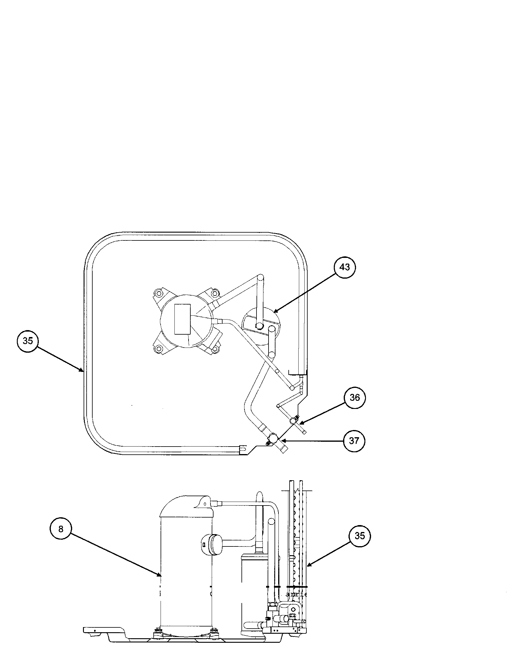 Carrier 38CKC042 SERIES350 compressor / condenser coil diagram