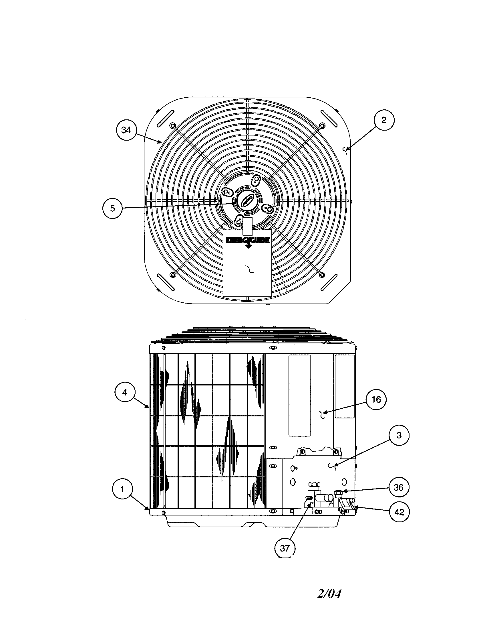 Carrier 38CKC048 SERIES370 outlet grille / top cover diagram