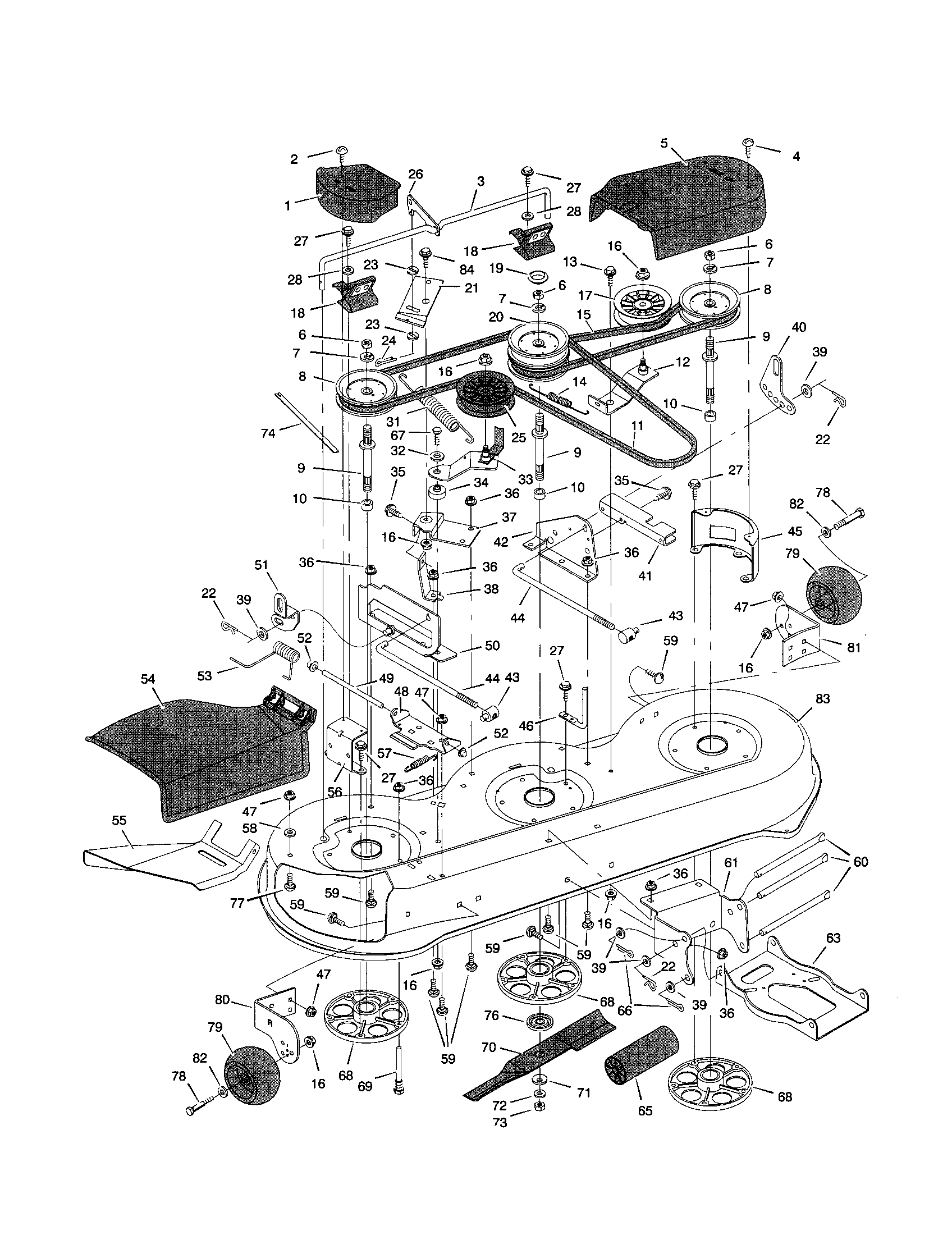 Murray 46401X6A mower housing diagram