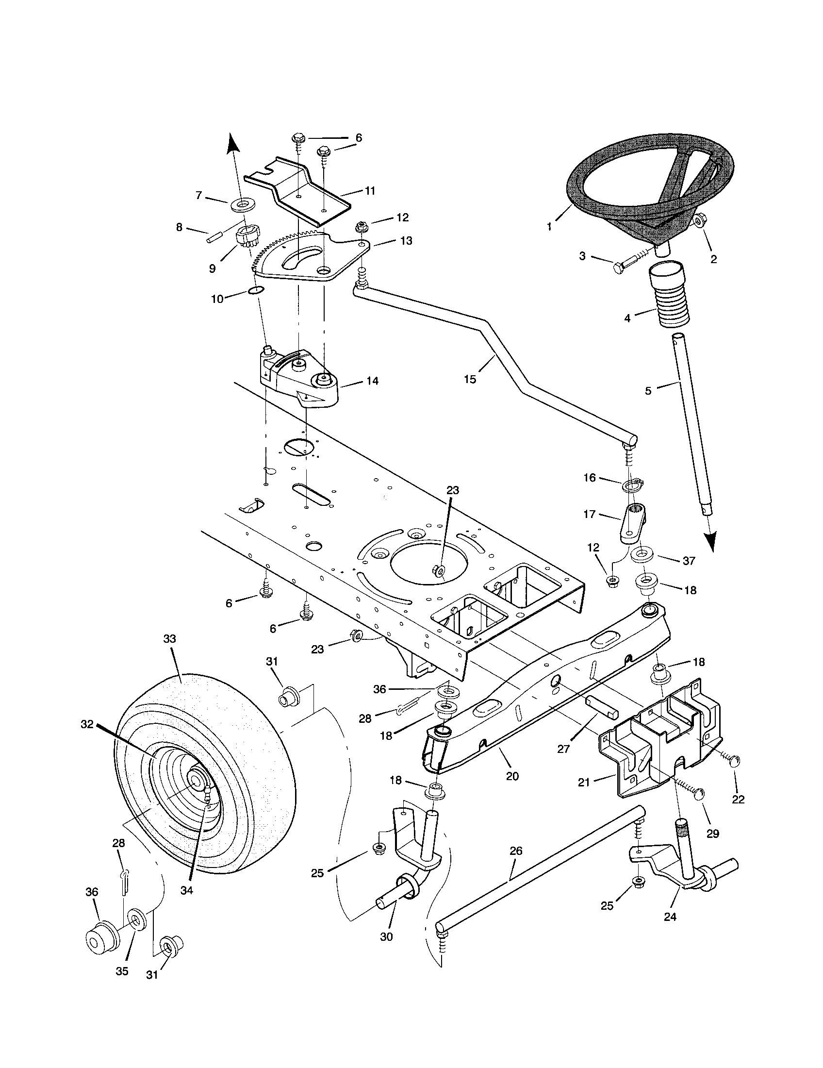 Murray 46378X6B steering diagram