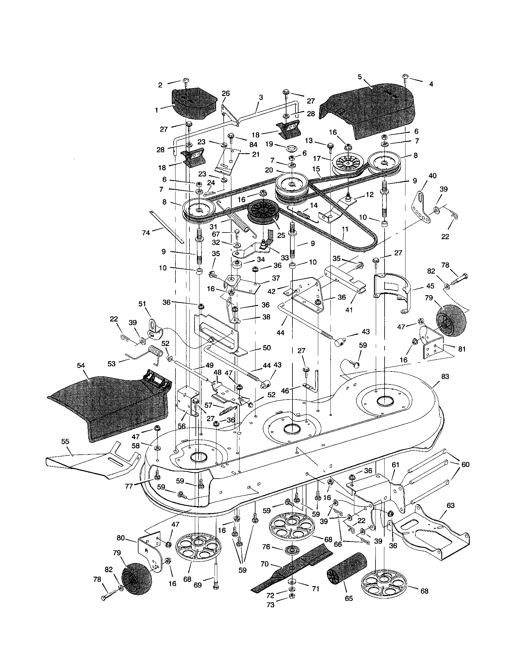 Murray 46378X6B mower housing diagram