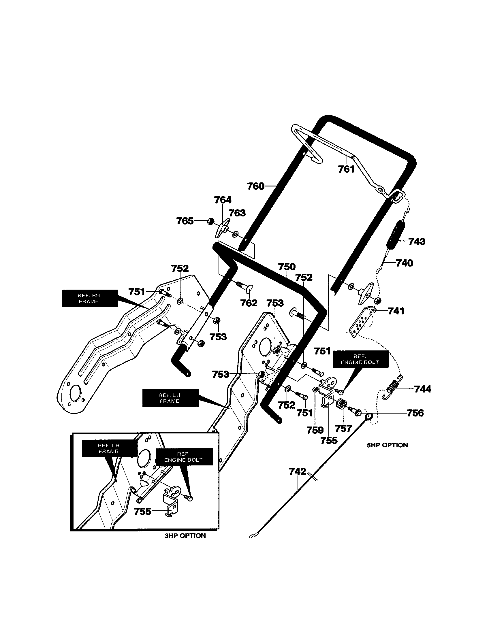 Murray 621301X89B handle assembly diagram