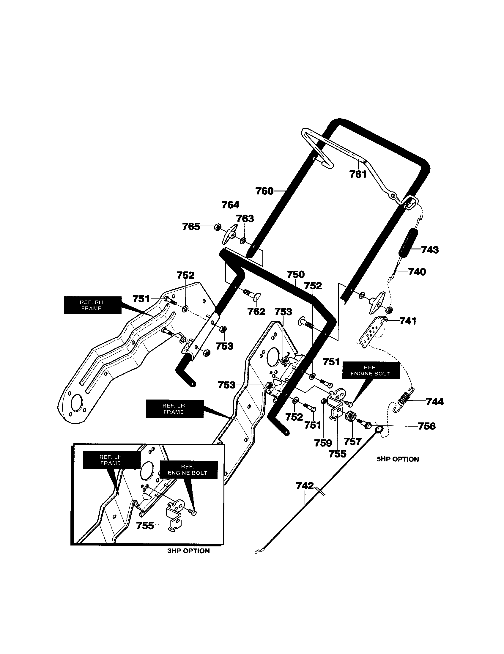 Murray 621450X4E handle assembly diagram