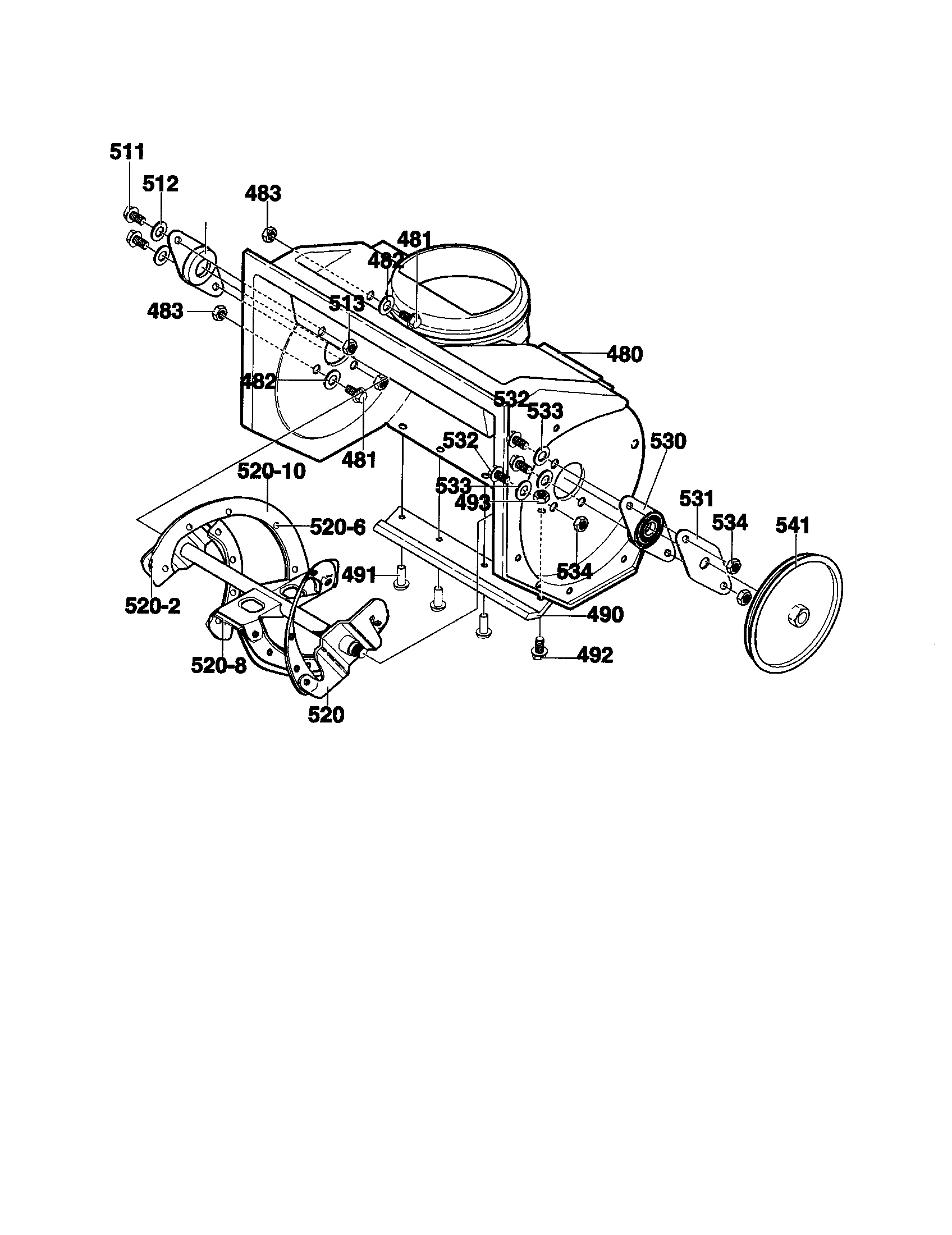 Murray 621450X4E auger housing diagram