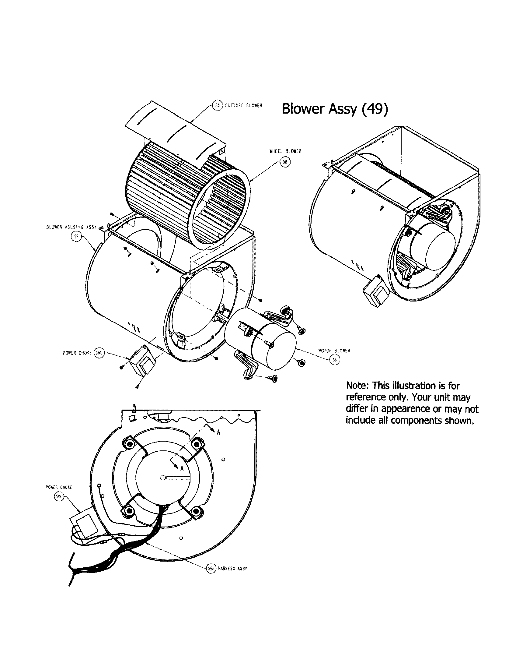 Carrier 58DLX13510016 blower assembly diagram