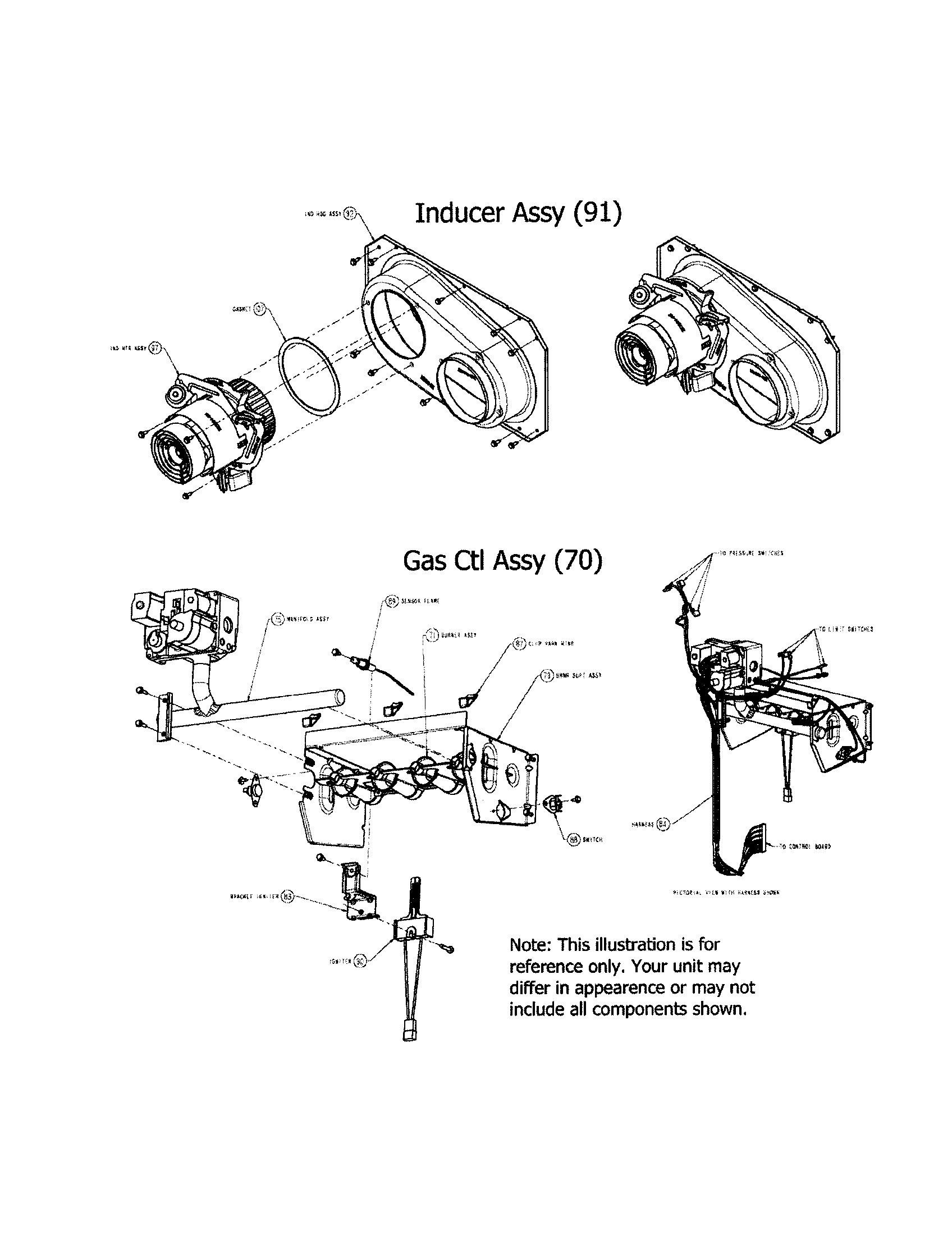 Carrier 58DLA09010016 inducer and gas control diagram