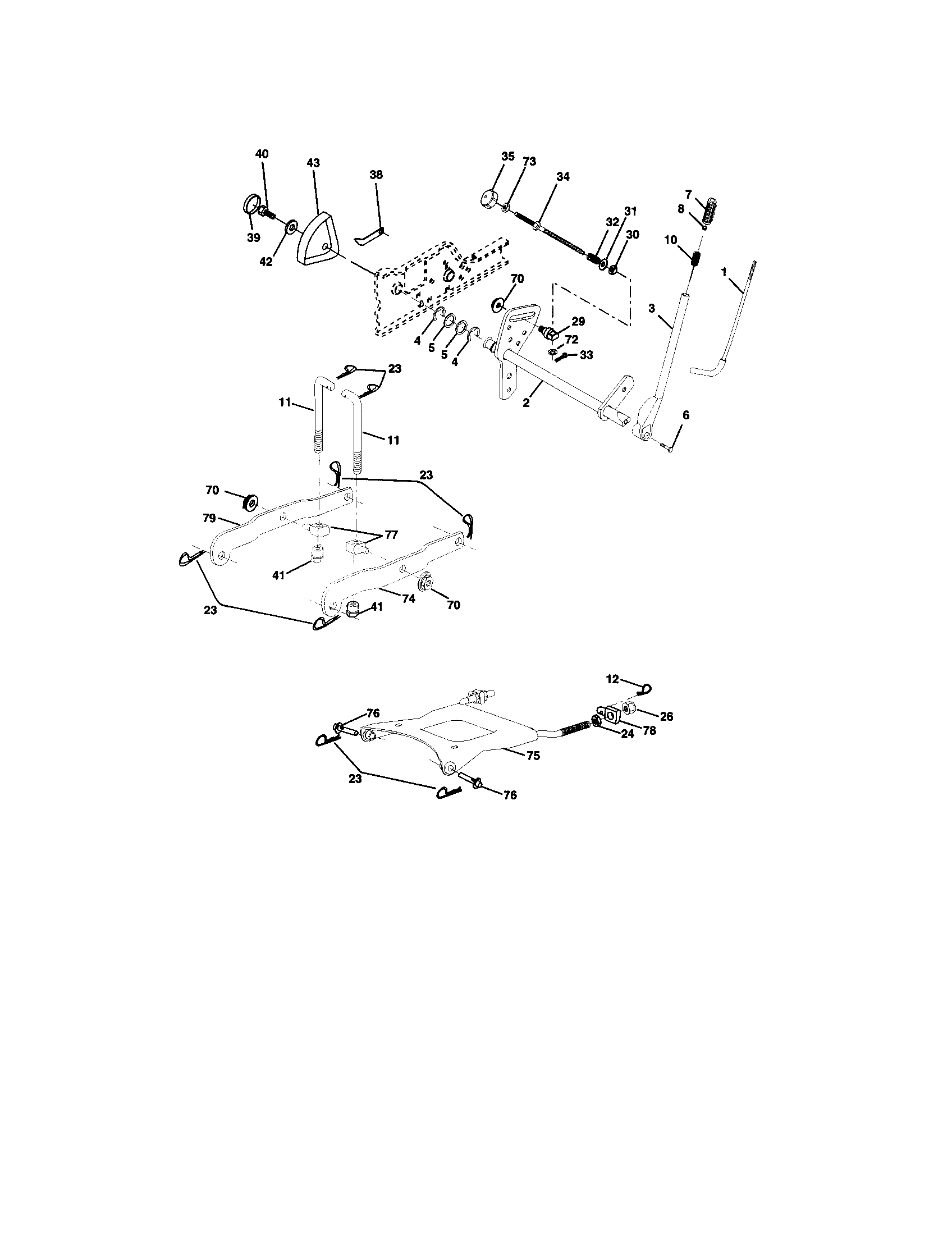 Craftsman 917275287 lift assembly diagram