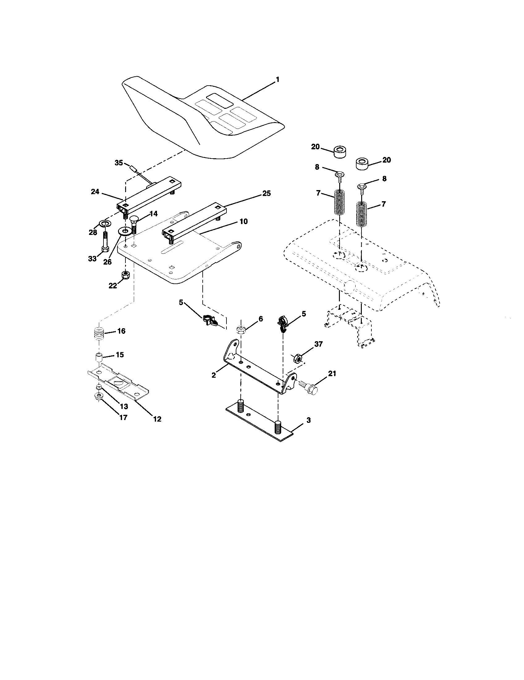 Craftsman 917275287 seat assembly diagram