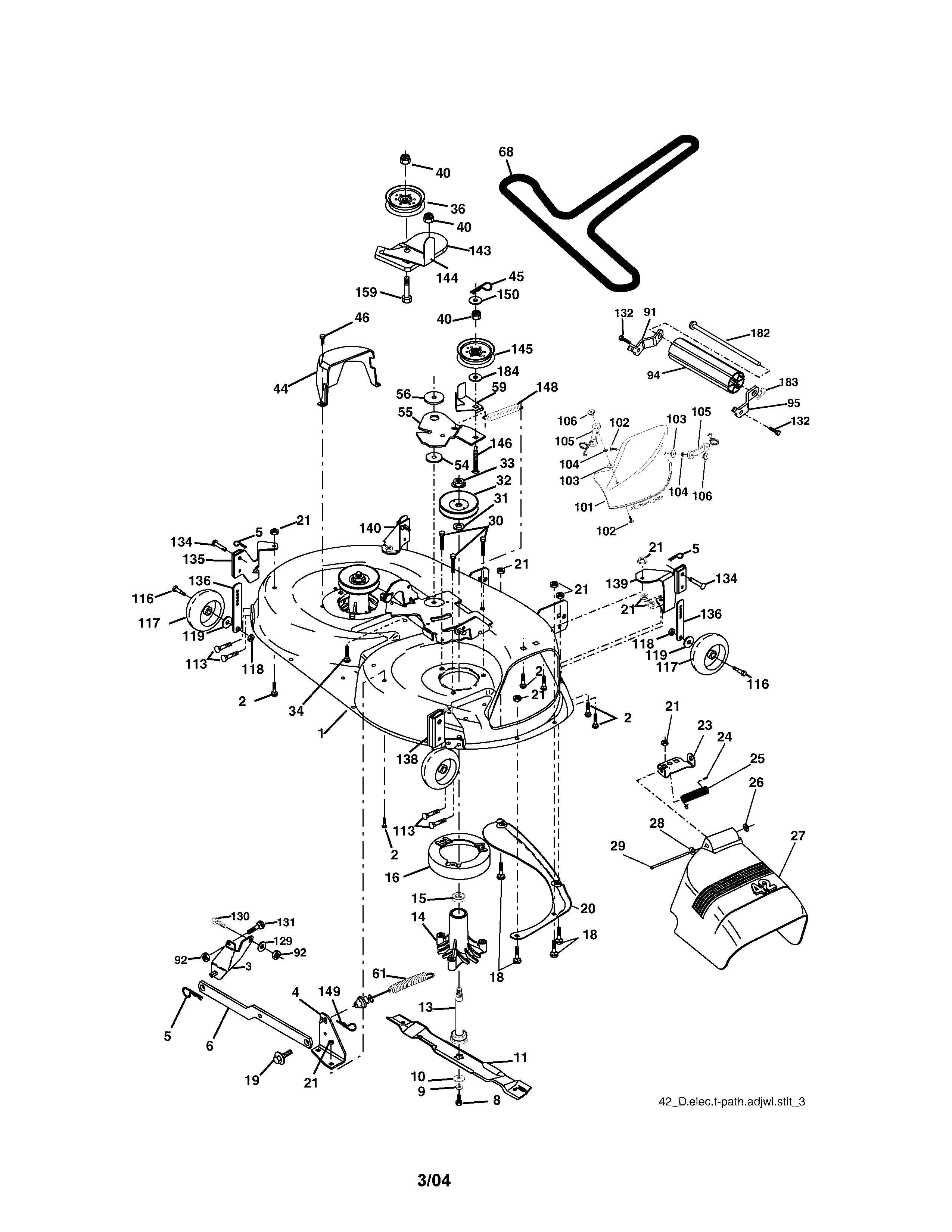 Craftsman 917273632 mower deck diagram
