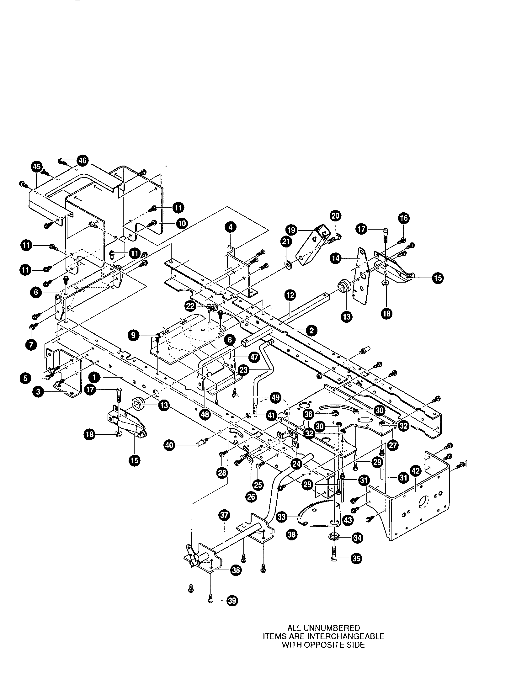 Yard King 42566X89 frame/rail diagram
