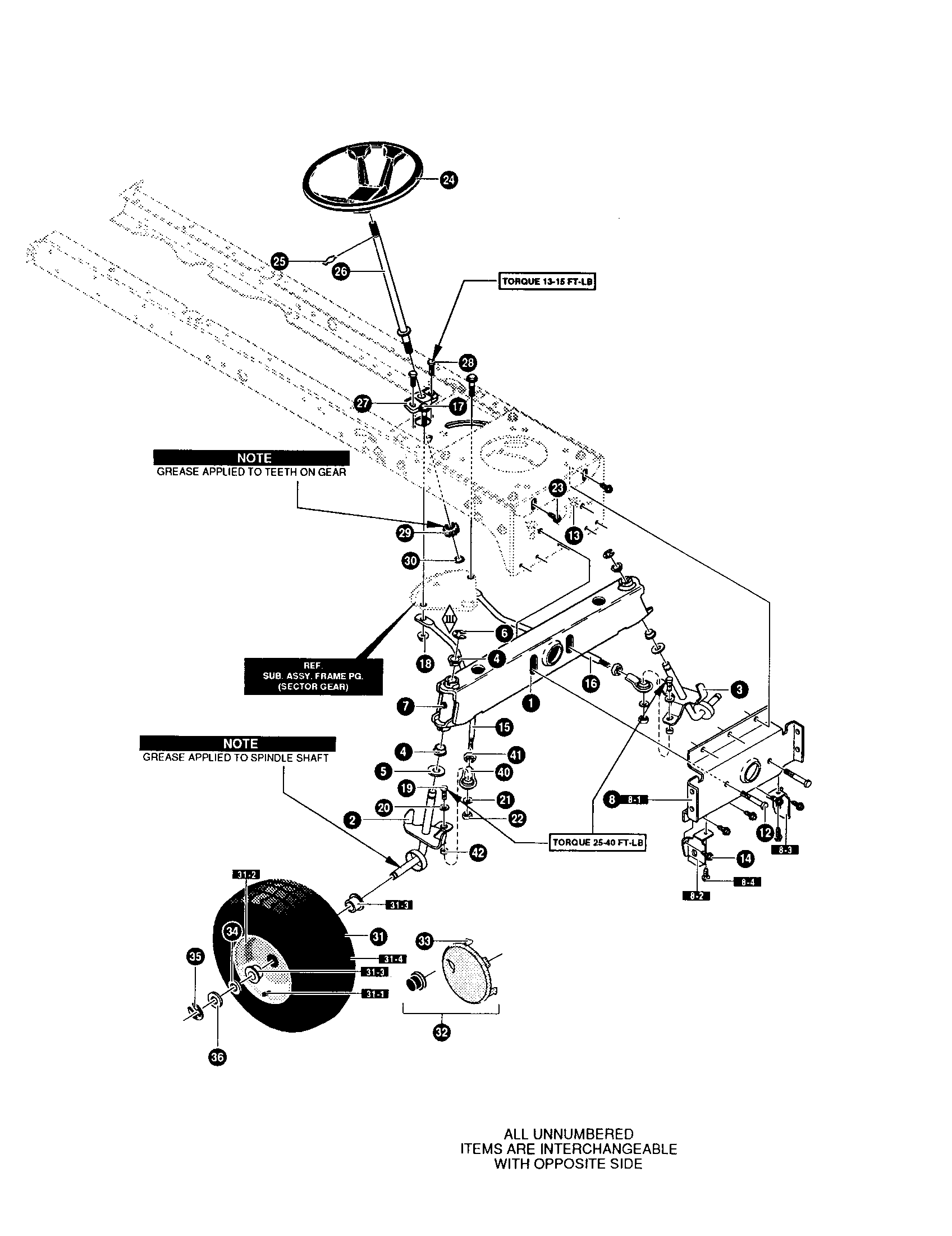 Yard King 42566X89 axle assembly diagram