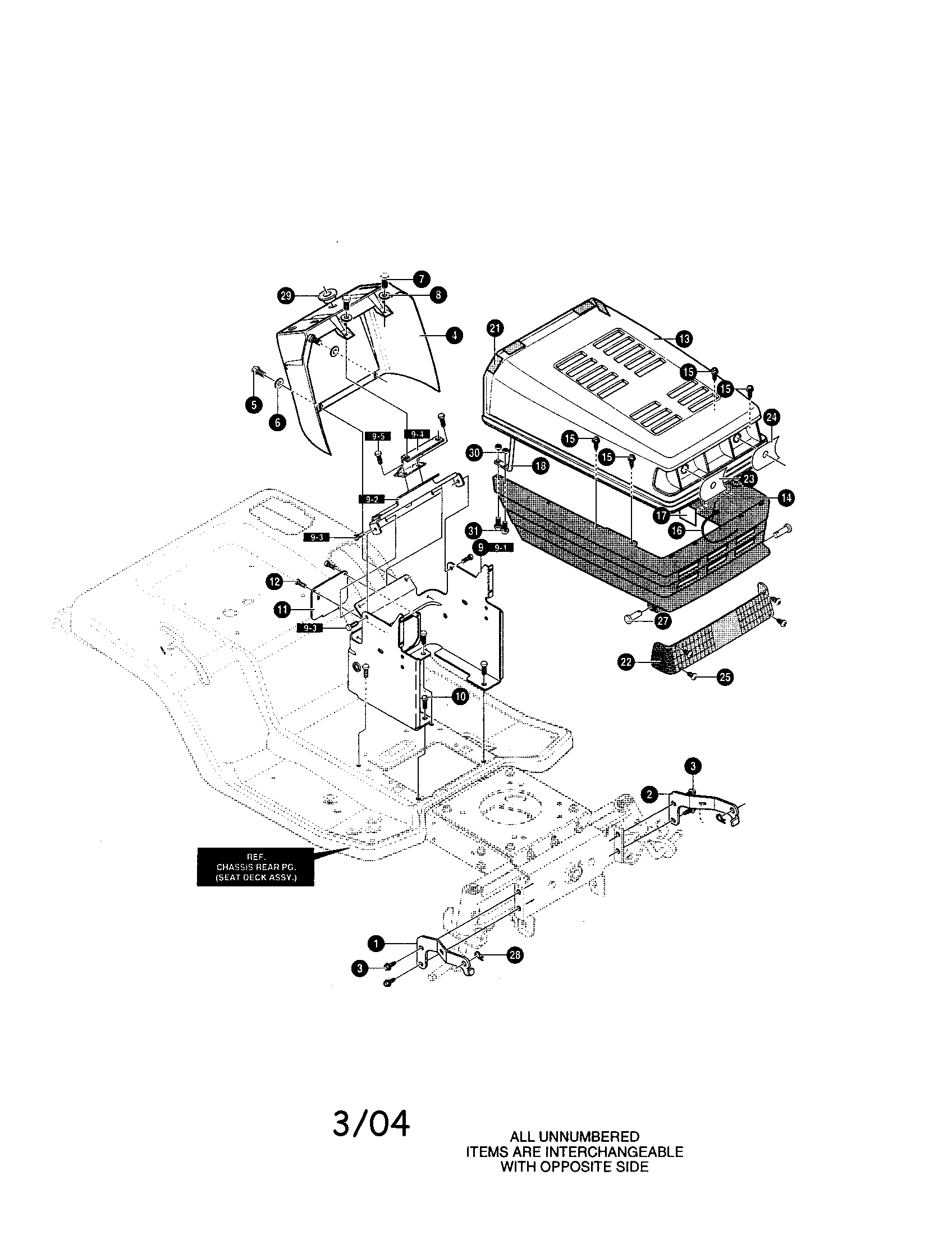 Yard King 50565X89 front chassis assembly diagram