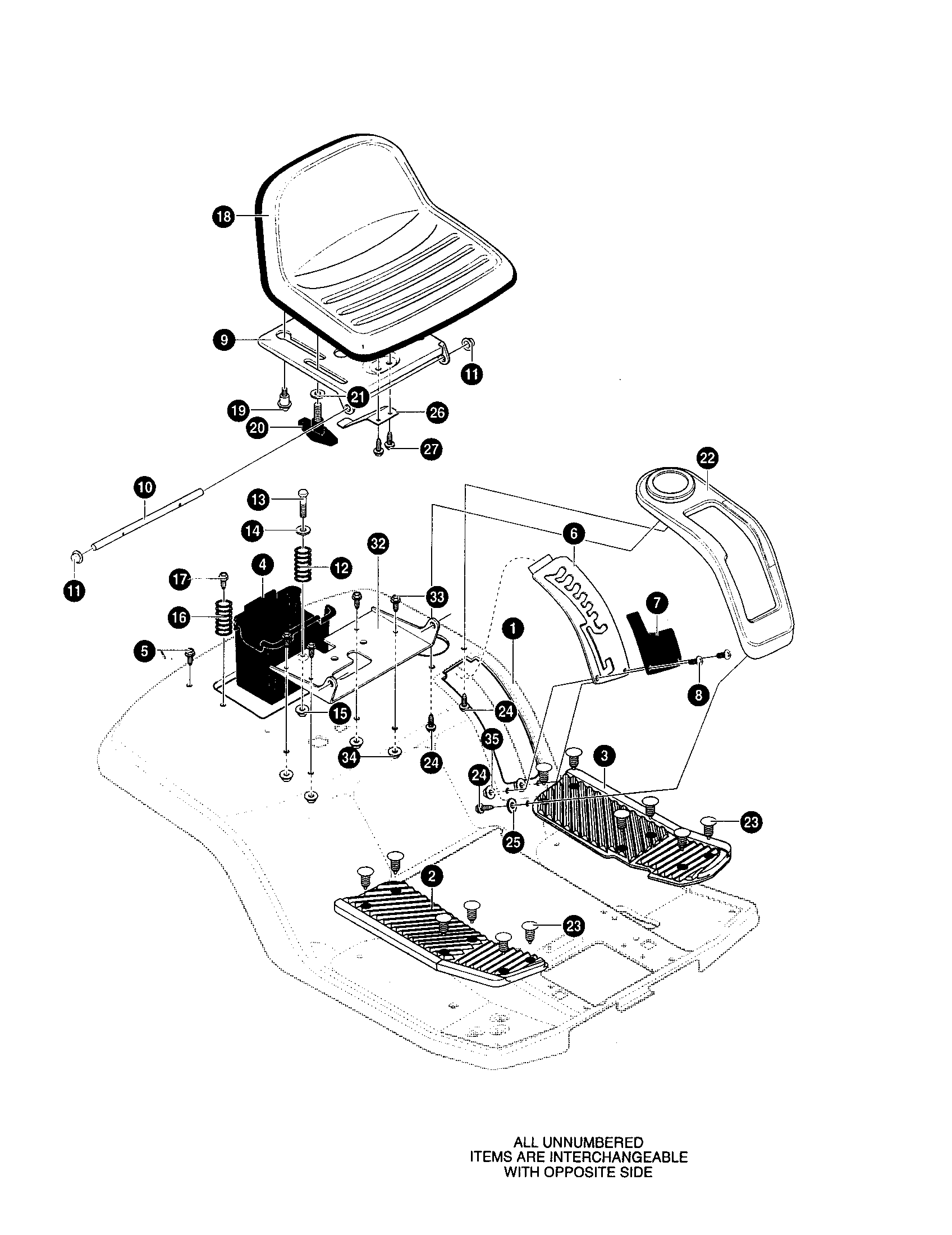 Yard King 50565X89 rear chassis assembly diagram