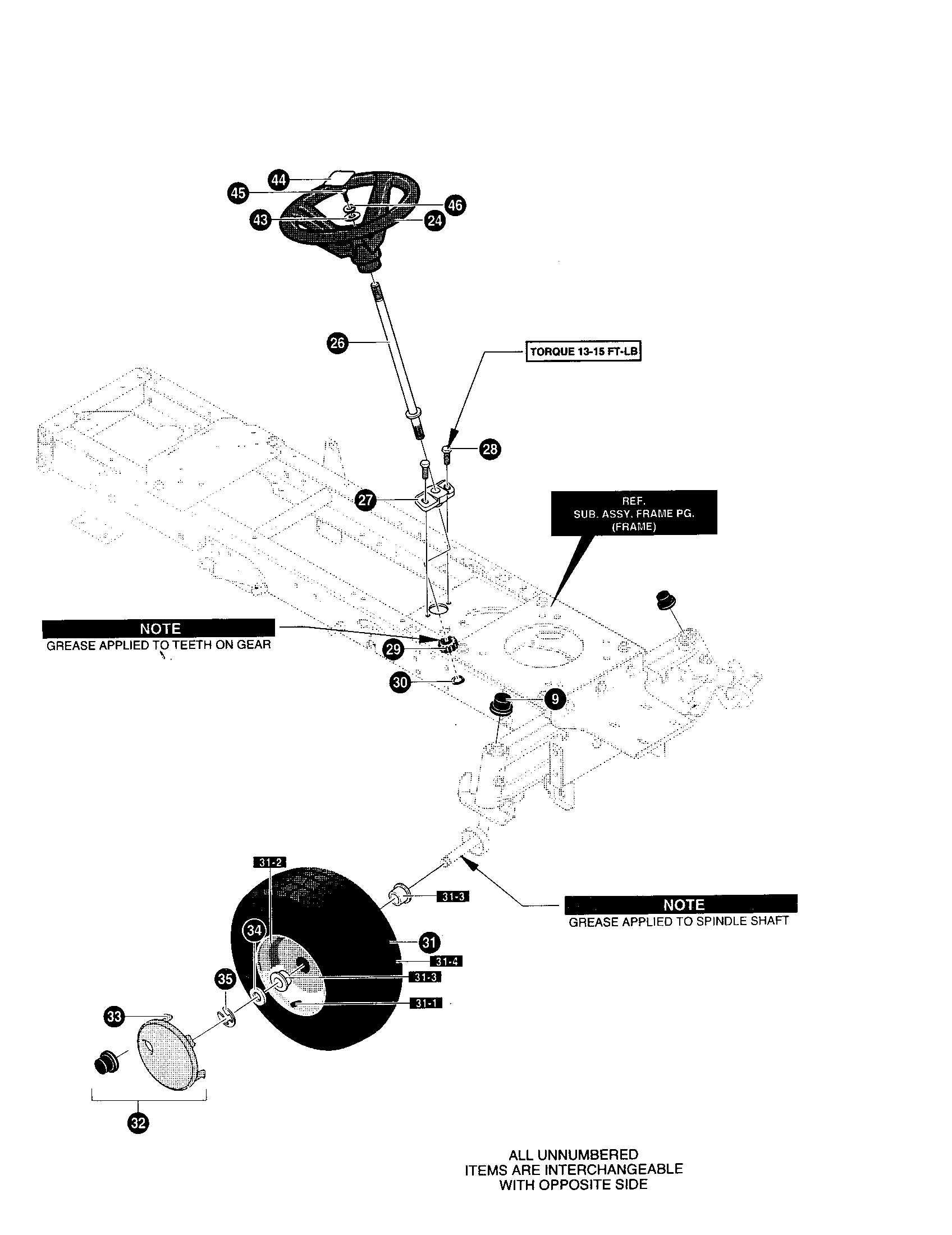 Yard King 50565X89 steering assembly diagram
