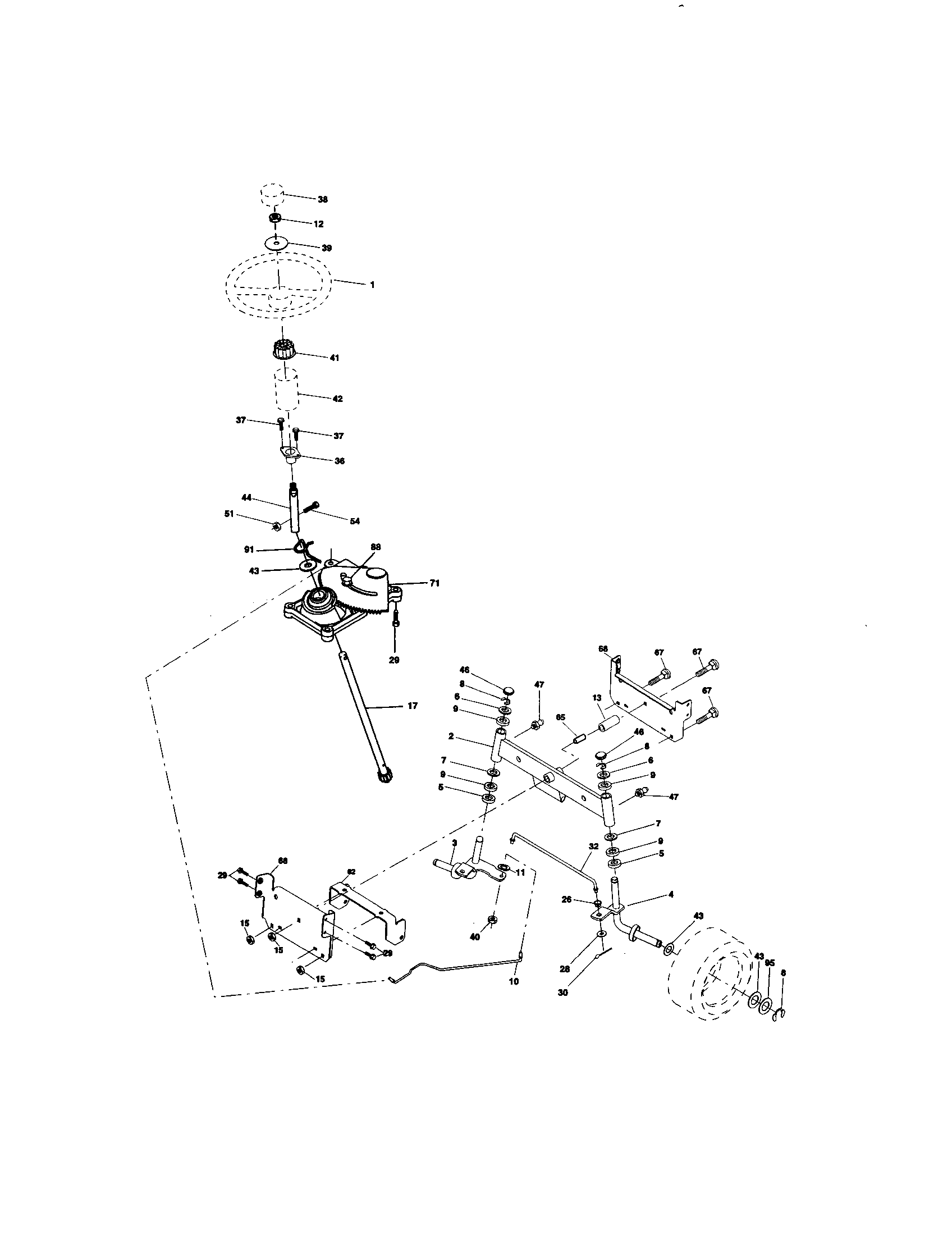 Craftsman 917273522 steering assembly diagram