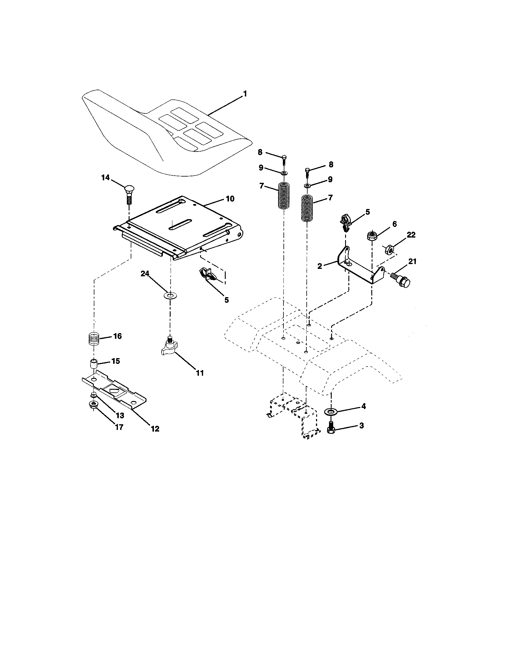 Craftsman 917273522 seat assembly diagram