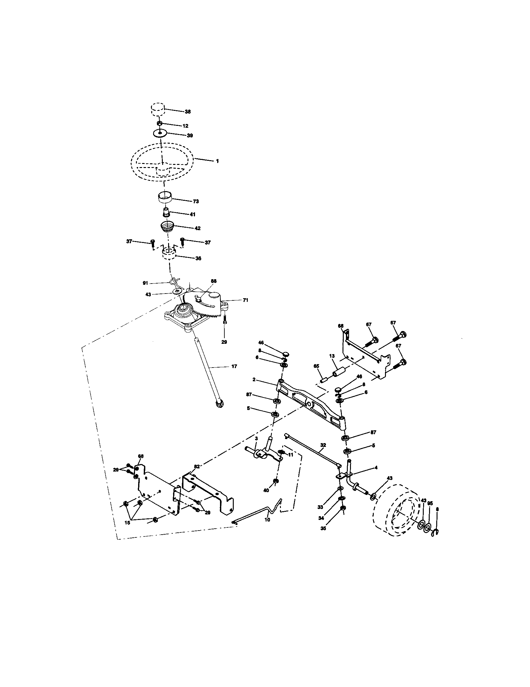 Craftsman 917273641 steering assembly diagram