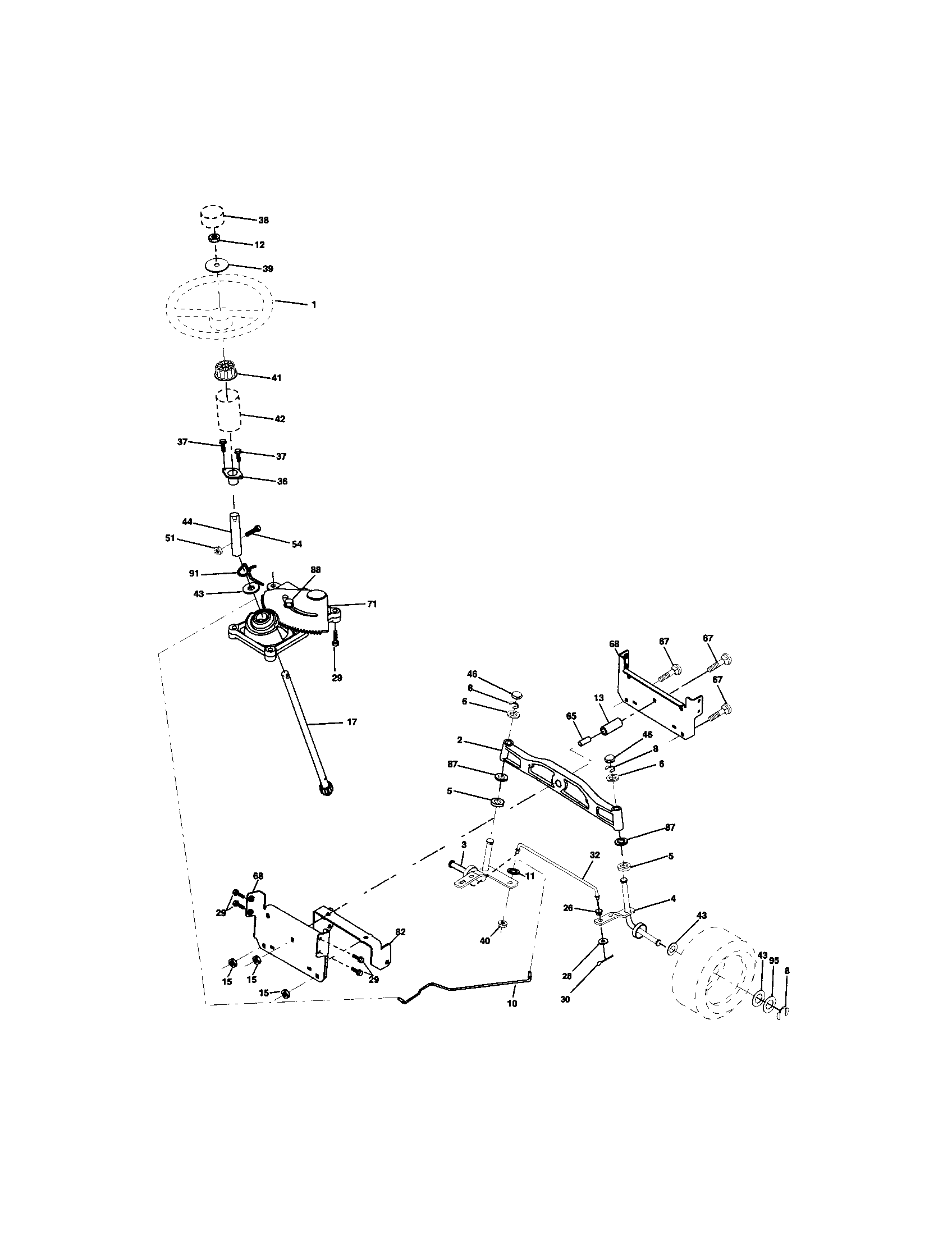 Craftsman 917273393 steering assembly diagram