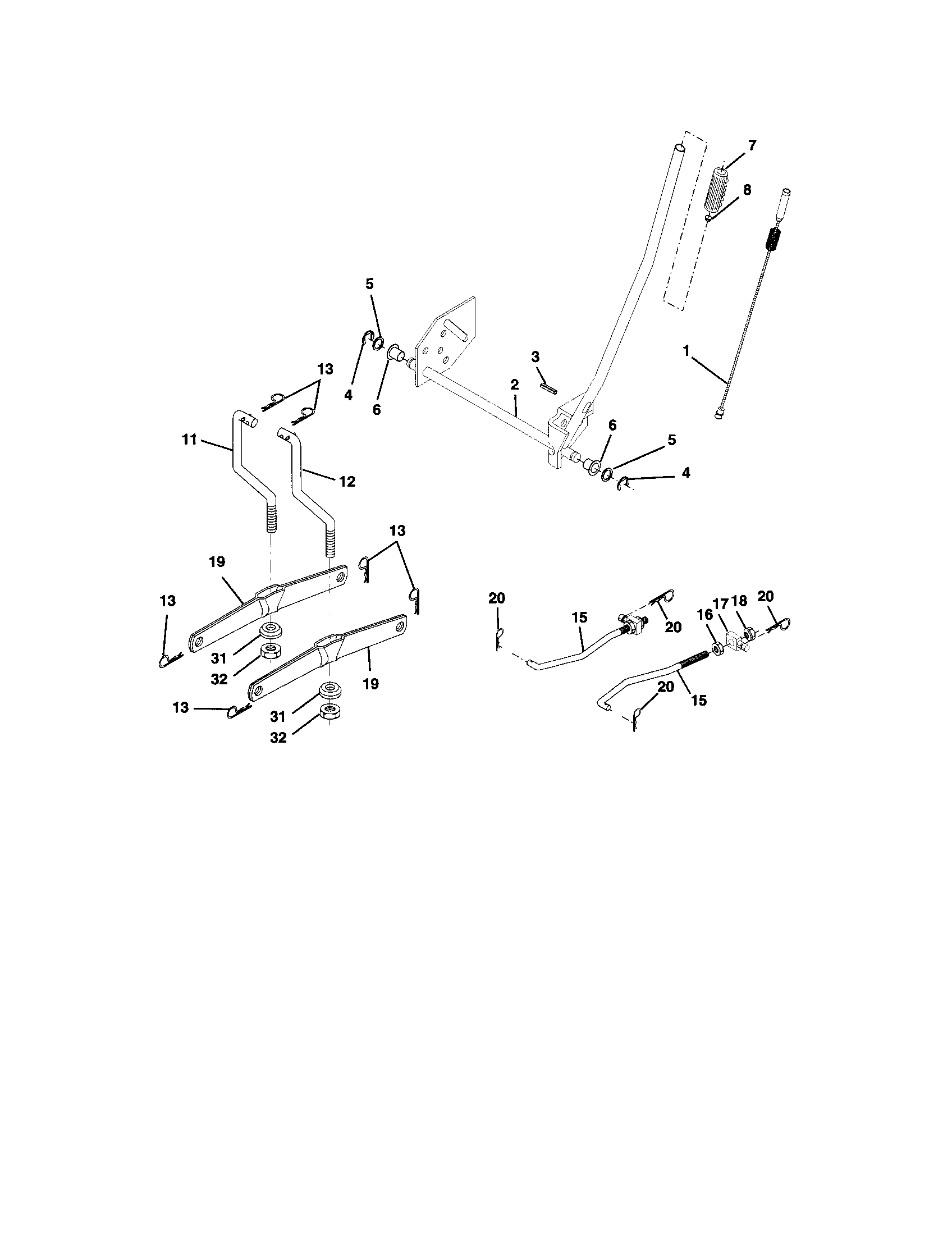 Craftsman 917273393 lift assembly diagram