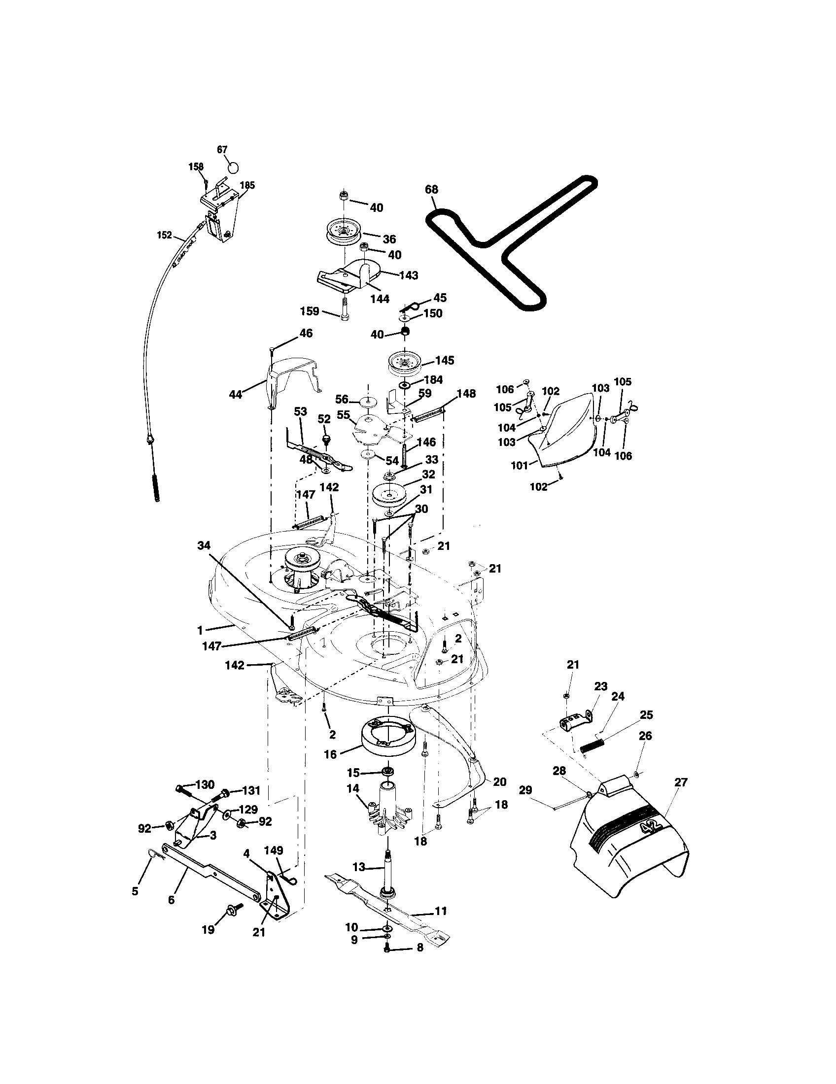 Craftsman 917273393 mower deck diagram