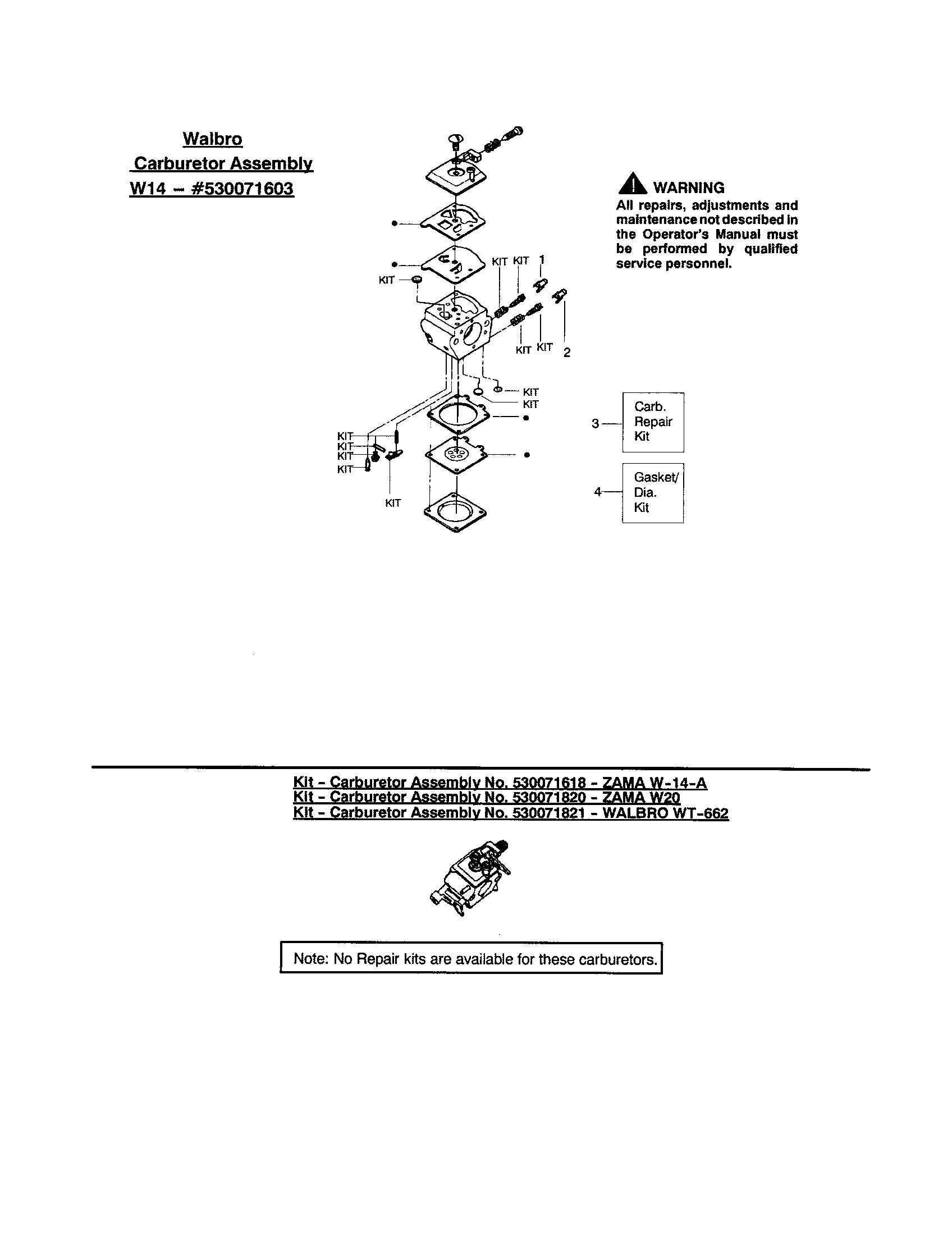 Poulan 1975 TYPE 7 carburetor diagram
