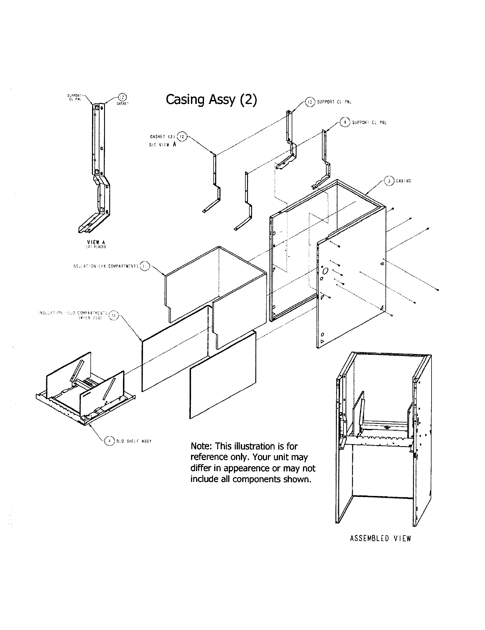 Carrier 58DLA15510020 casing assembly diagram