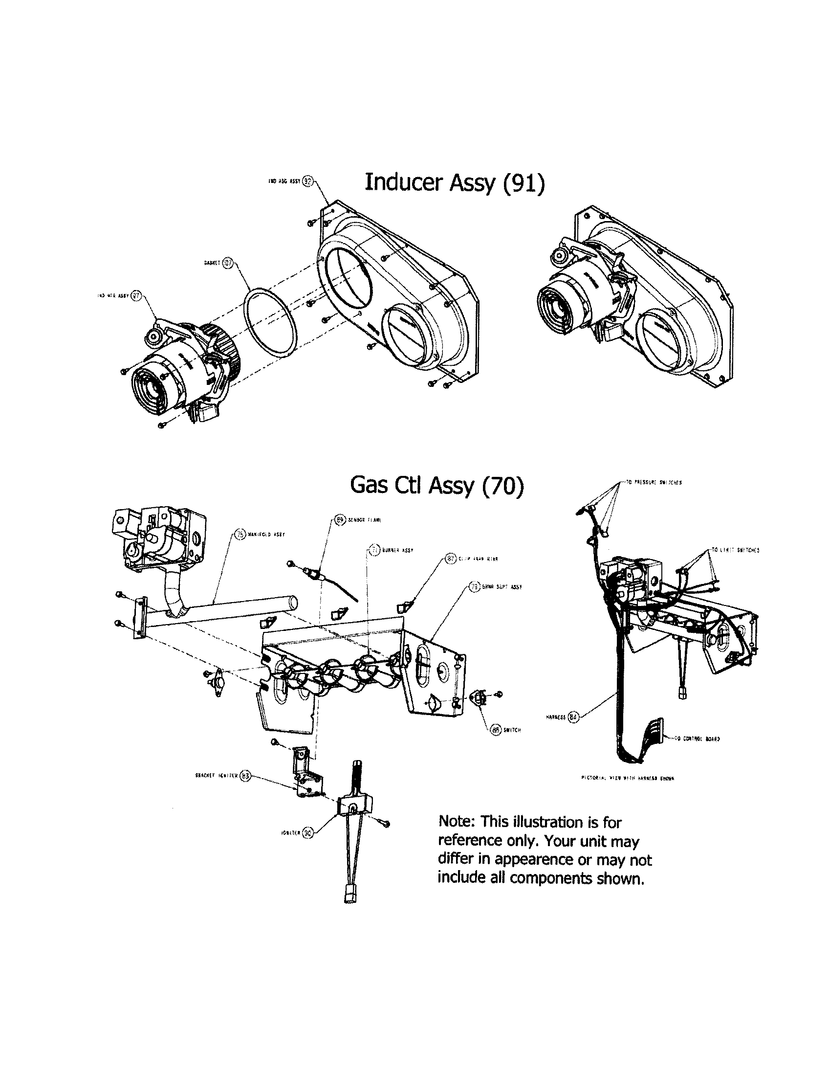 Carrier 58STX04510012 inducer and gas control diagram