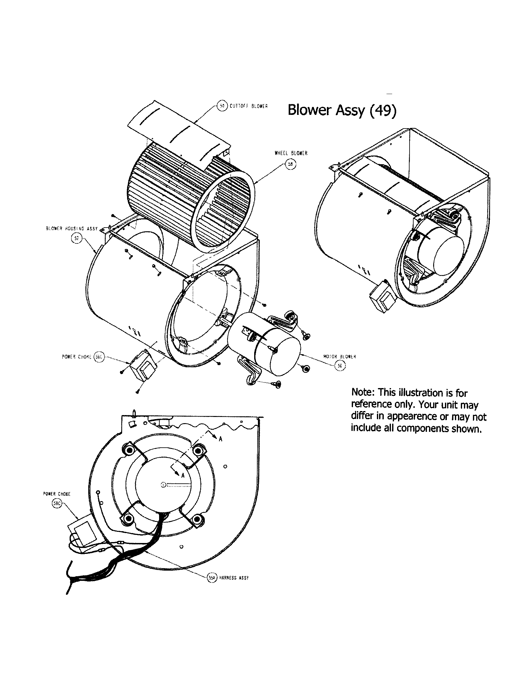 Carrier 58STX09010016 blower assembly diagram