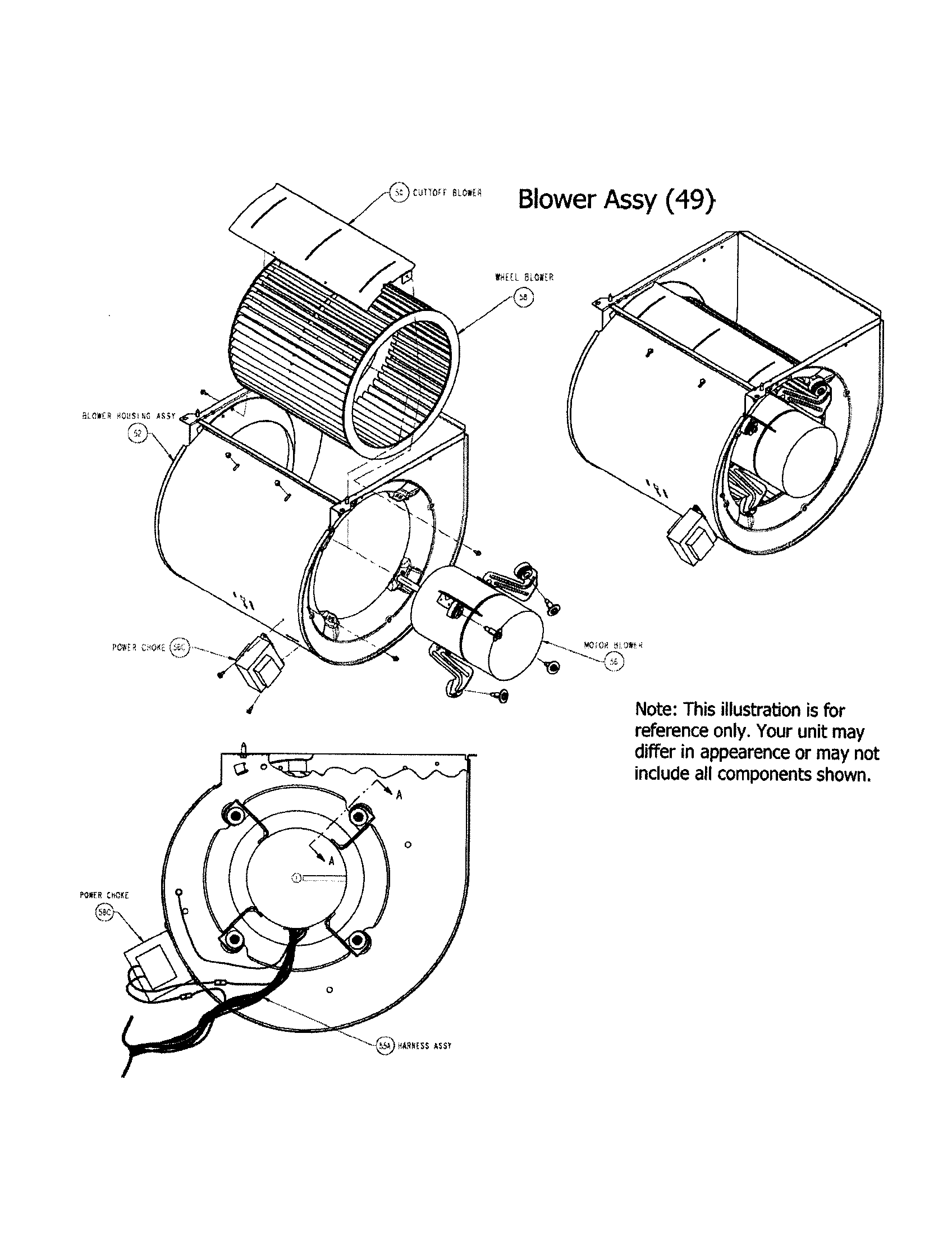Carrier 58STA07010008 blower assembly diagram