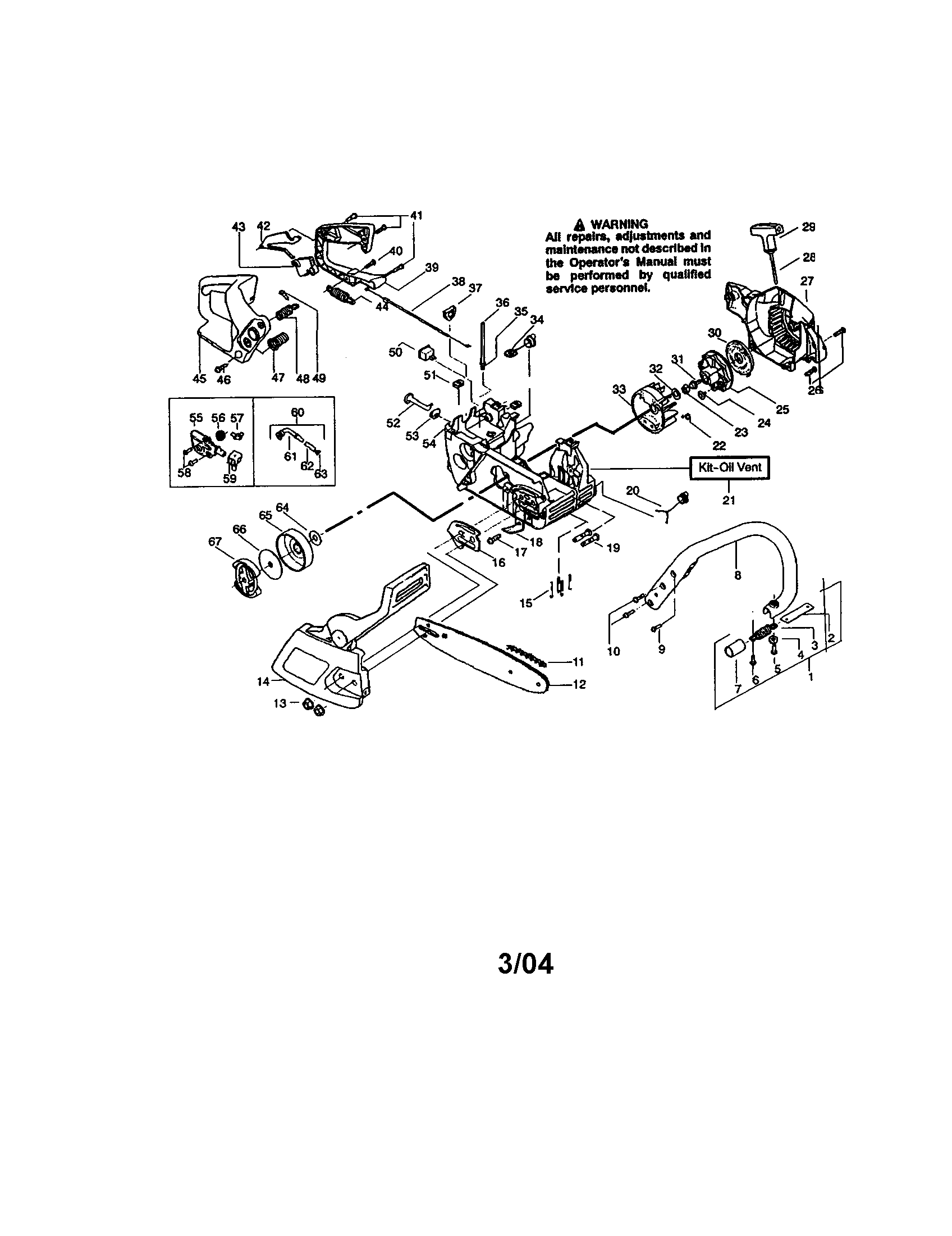 Craftsman 944411363 chain/bar/handle diagram