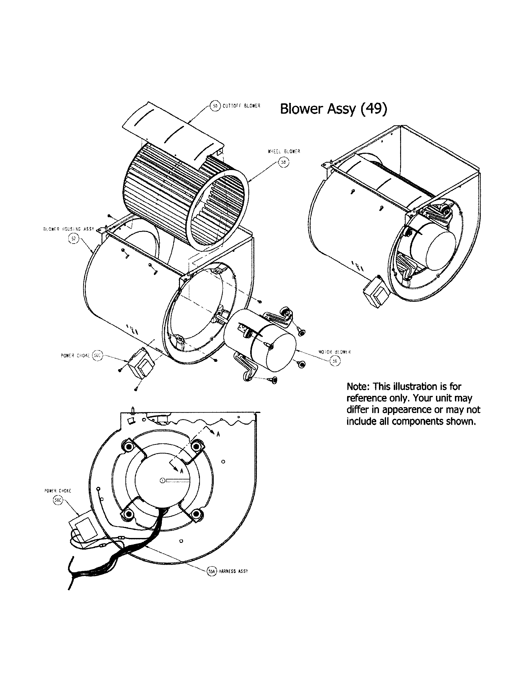 Carrier 58DLX07010012 blower assembly diagram