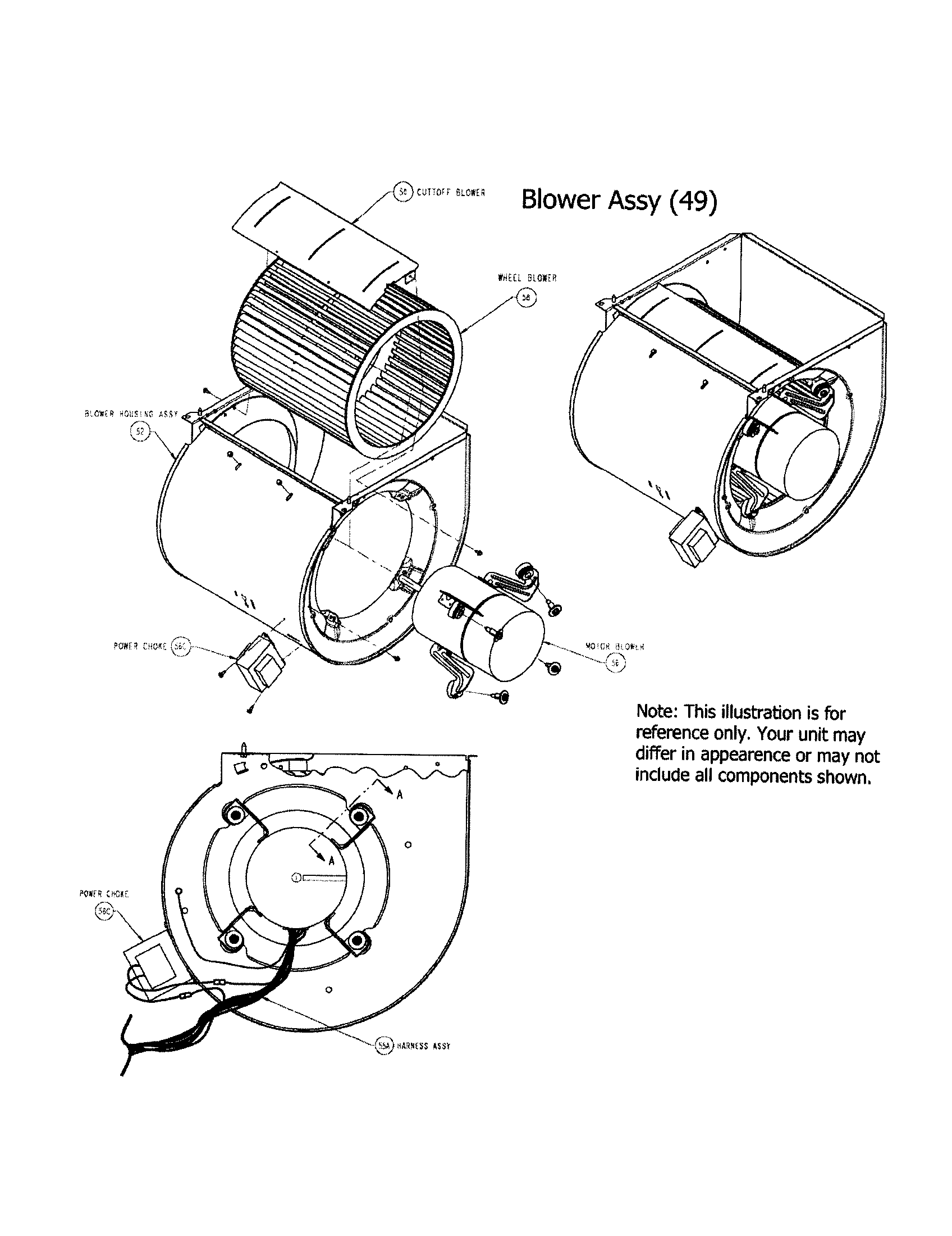 Carrier 58DLX07010016 blower assembly diagram