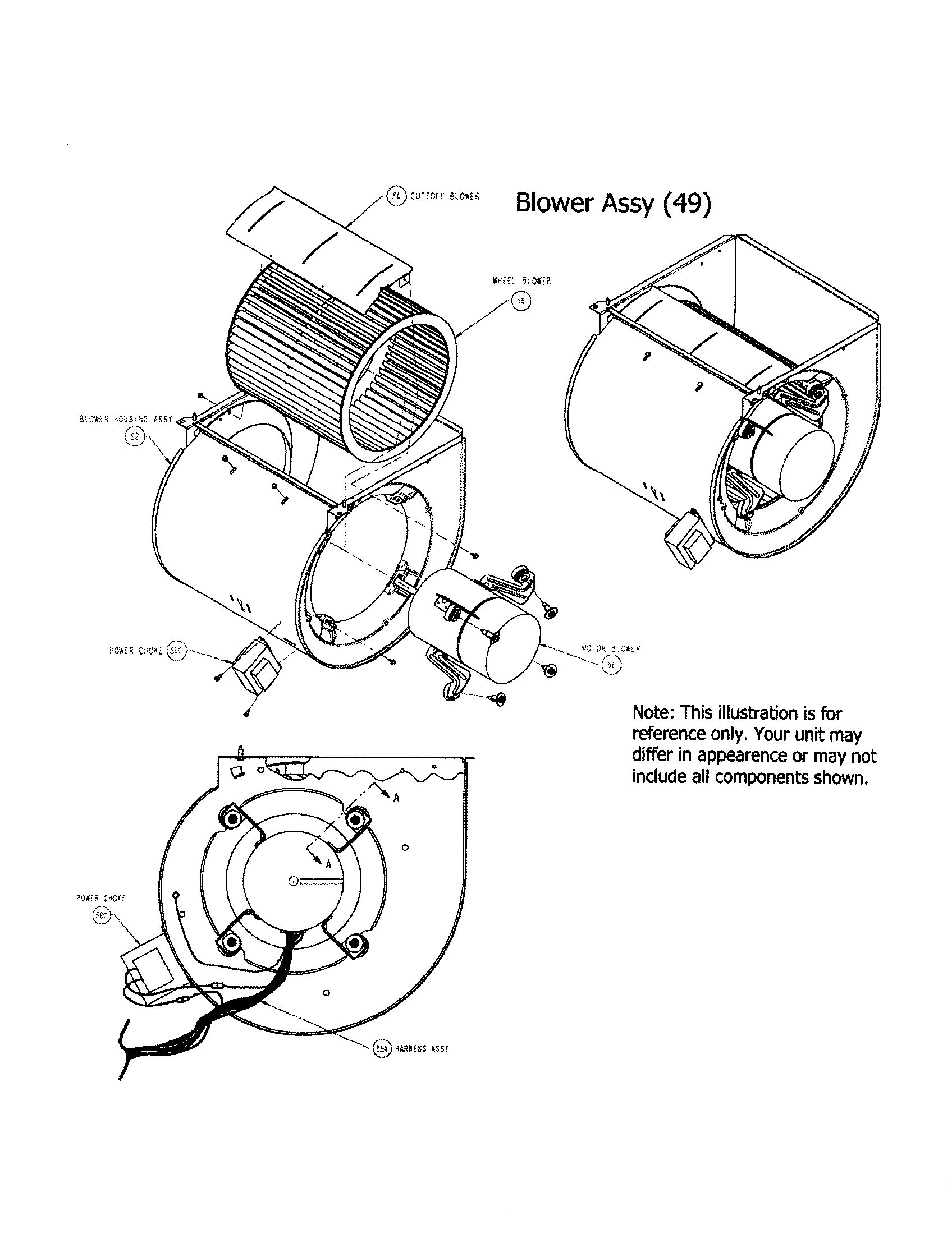 Carrier 58DLA07010012 blower assembly diagram