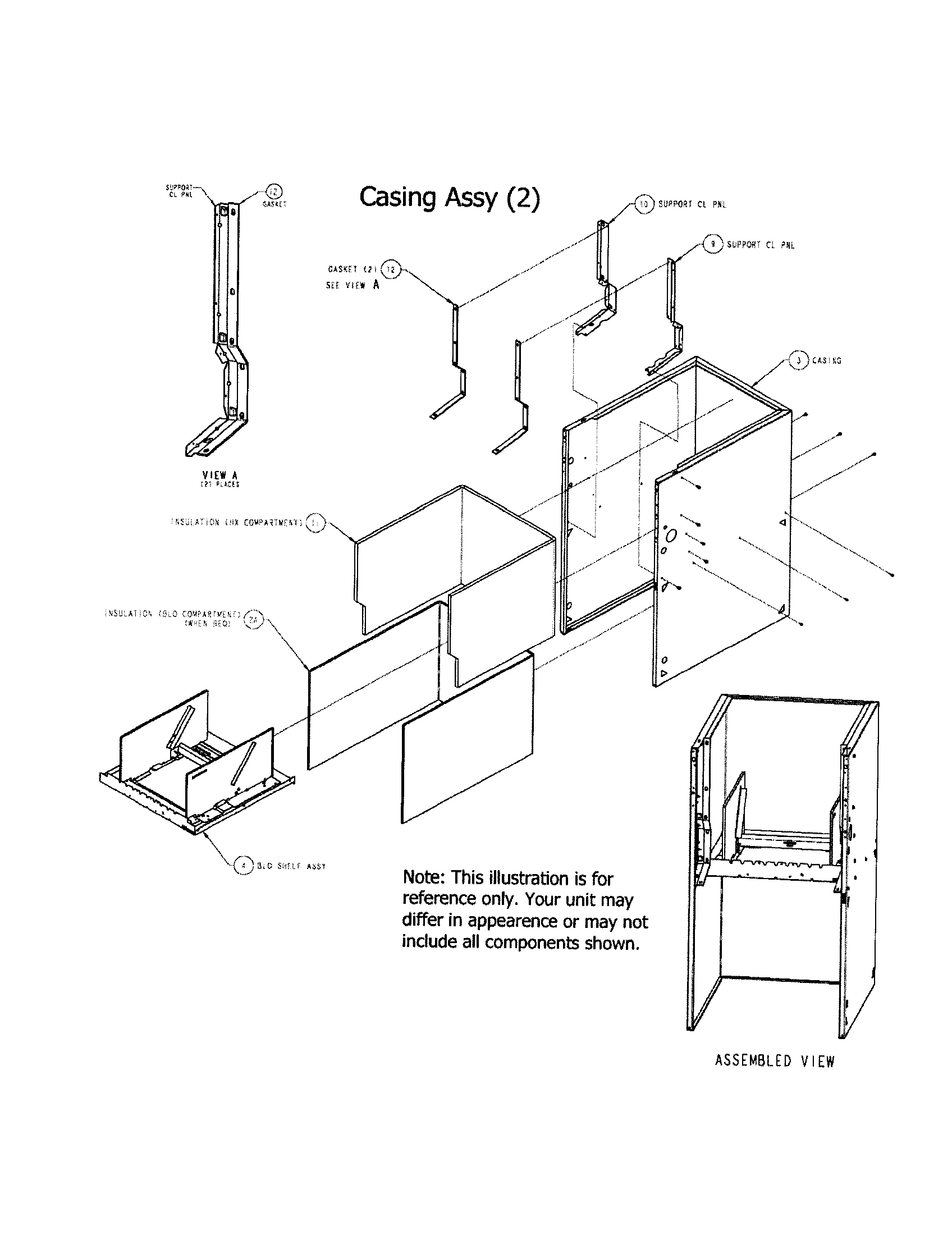 Carrier 58DLA07010016 casing assembly diagram