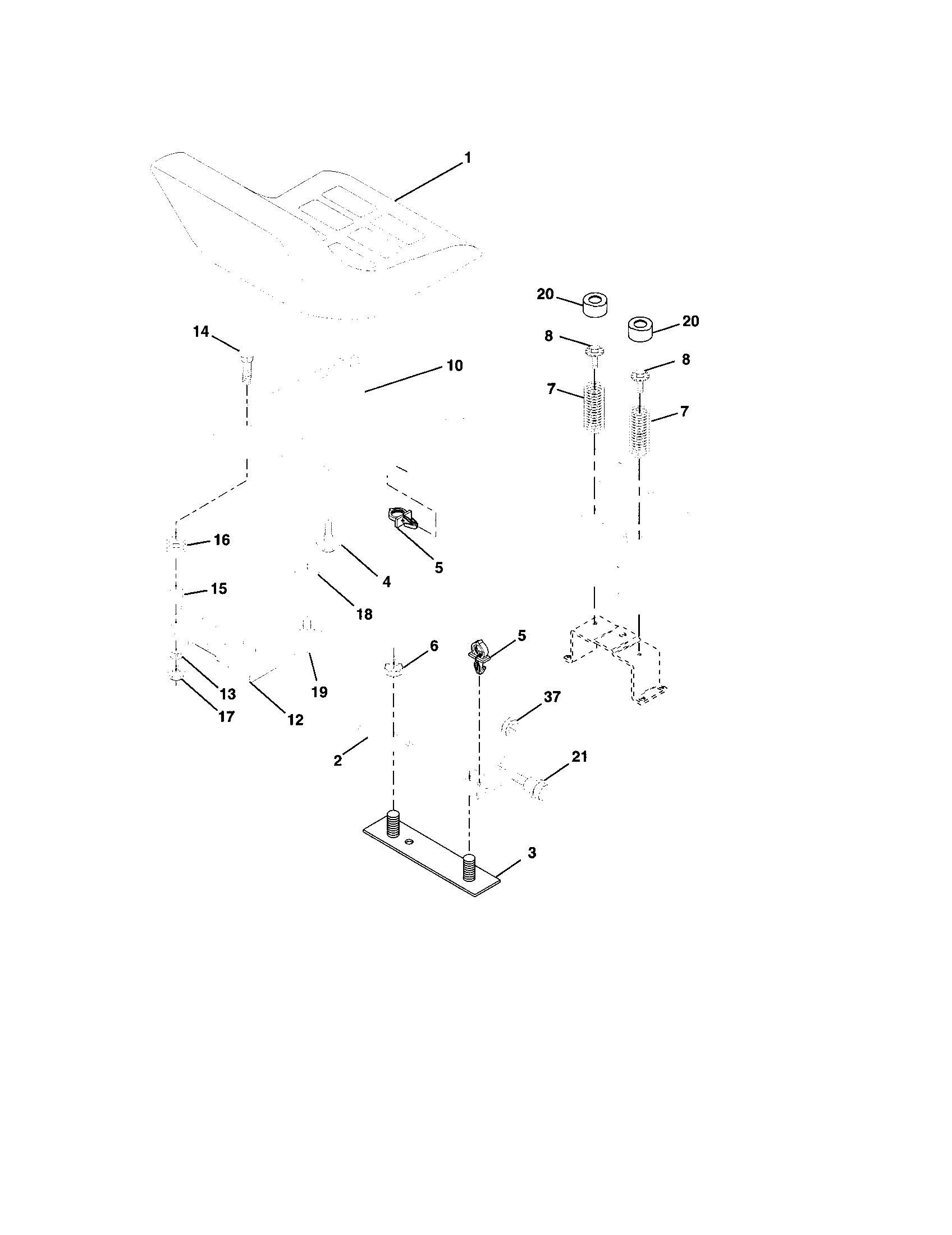 Craftsman 917276070 seat assembly diagram