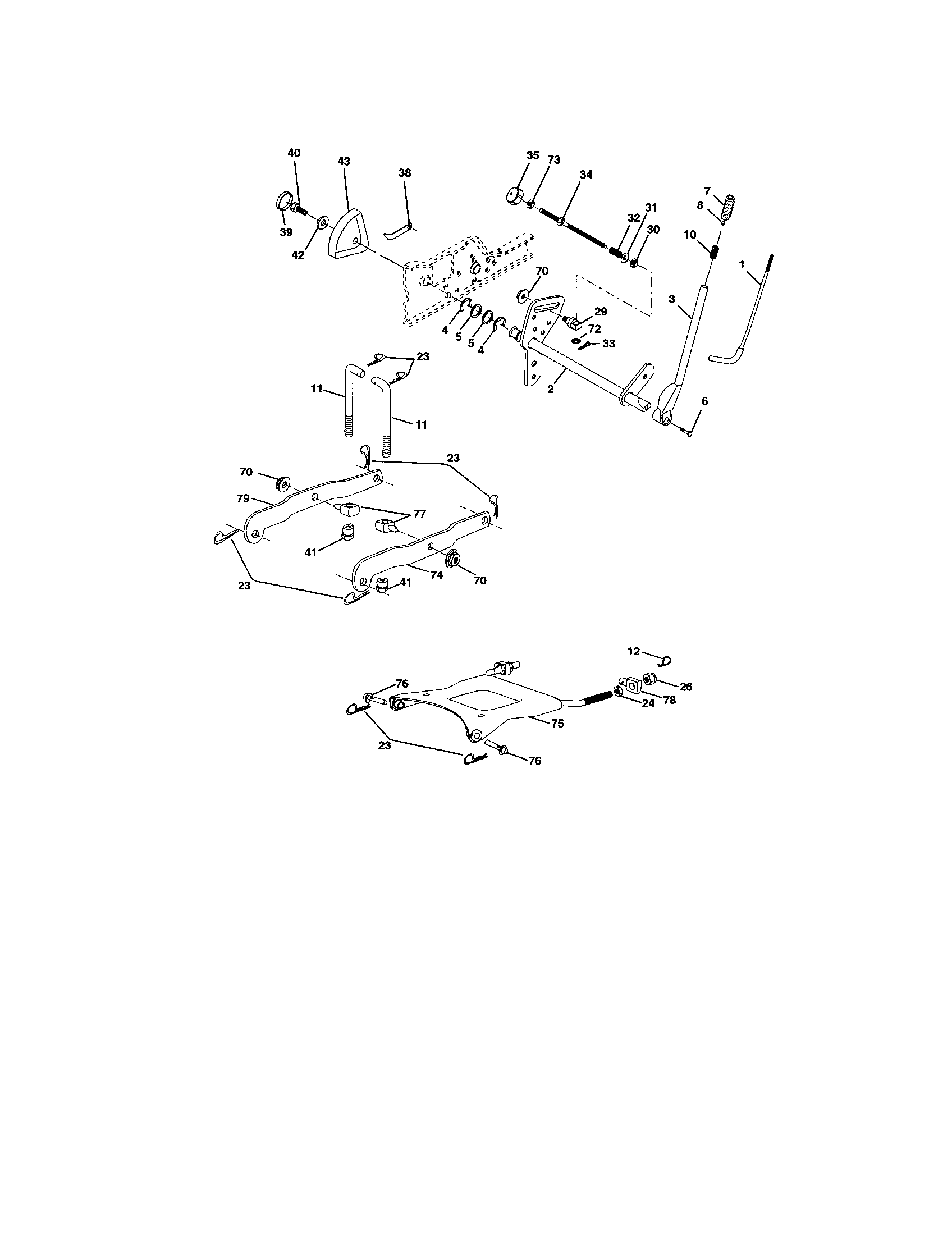 Craftsman 917276070 lift assembly diagram